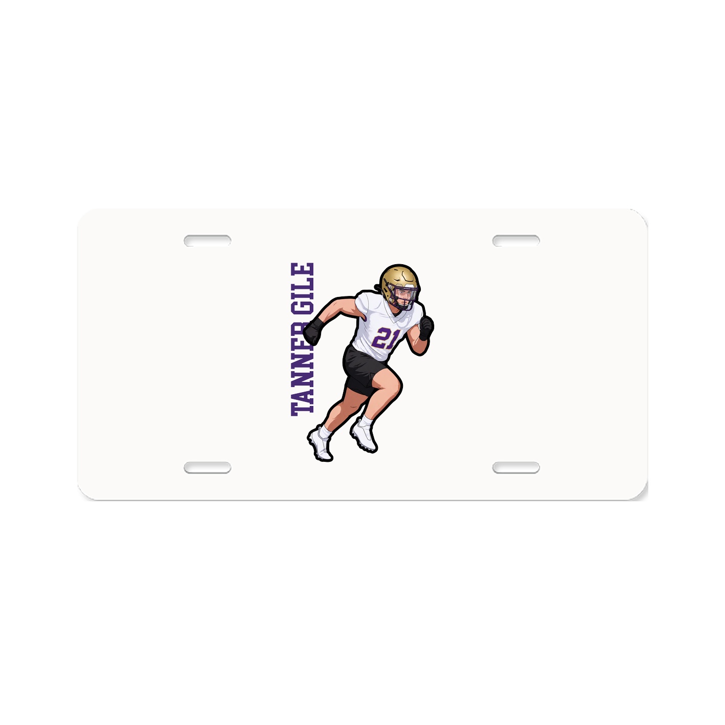 License Plate — Name Vertical in Classic