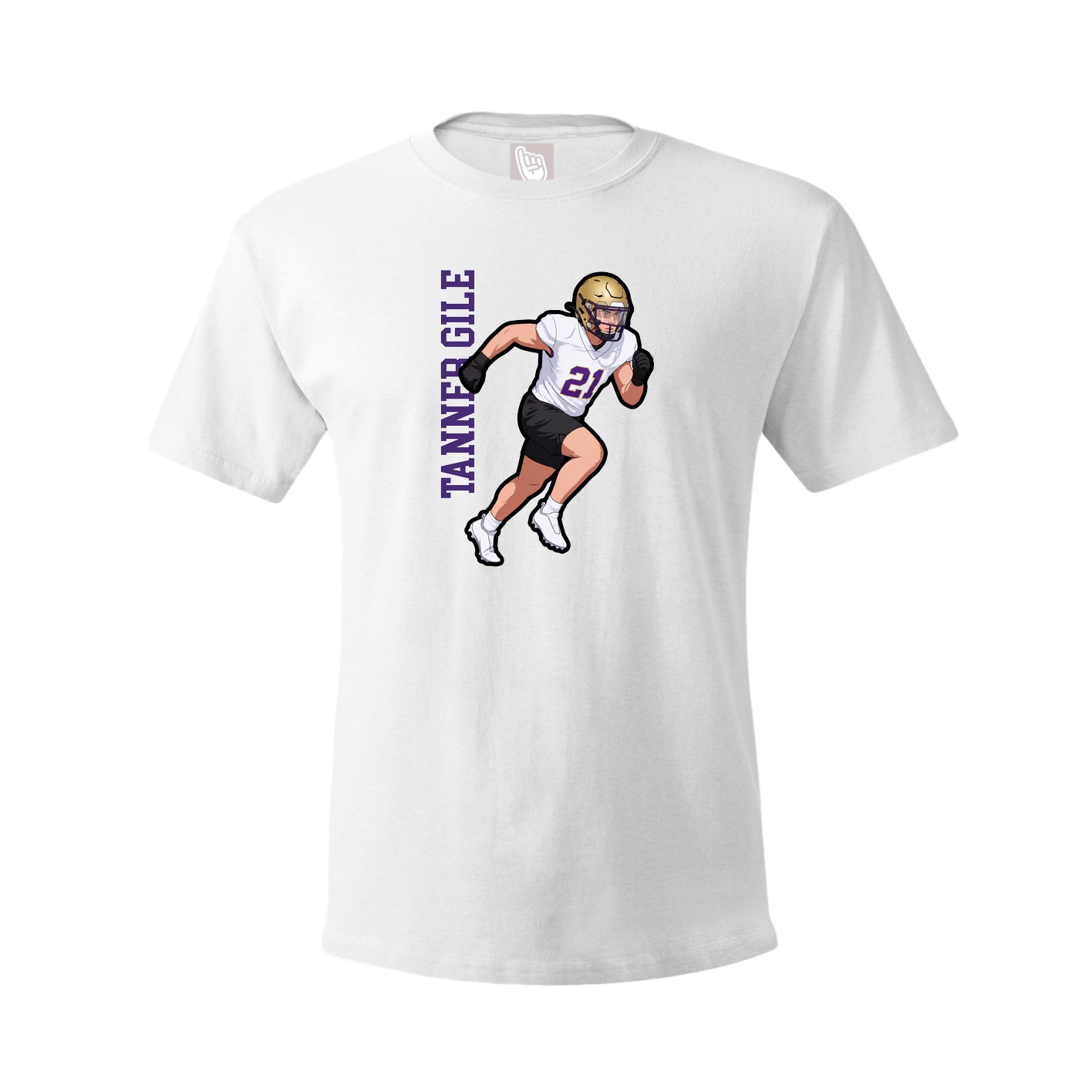 Tee — Name Vertical in White