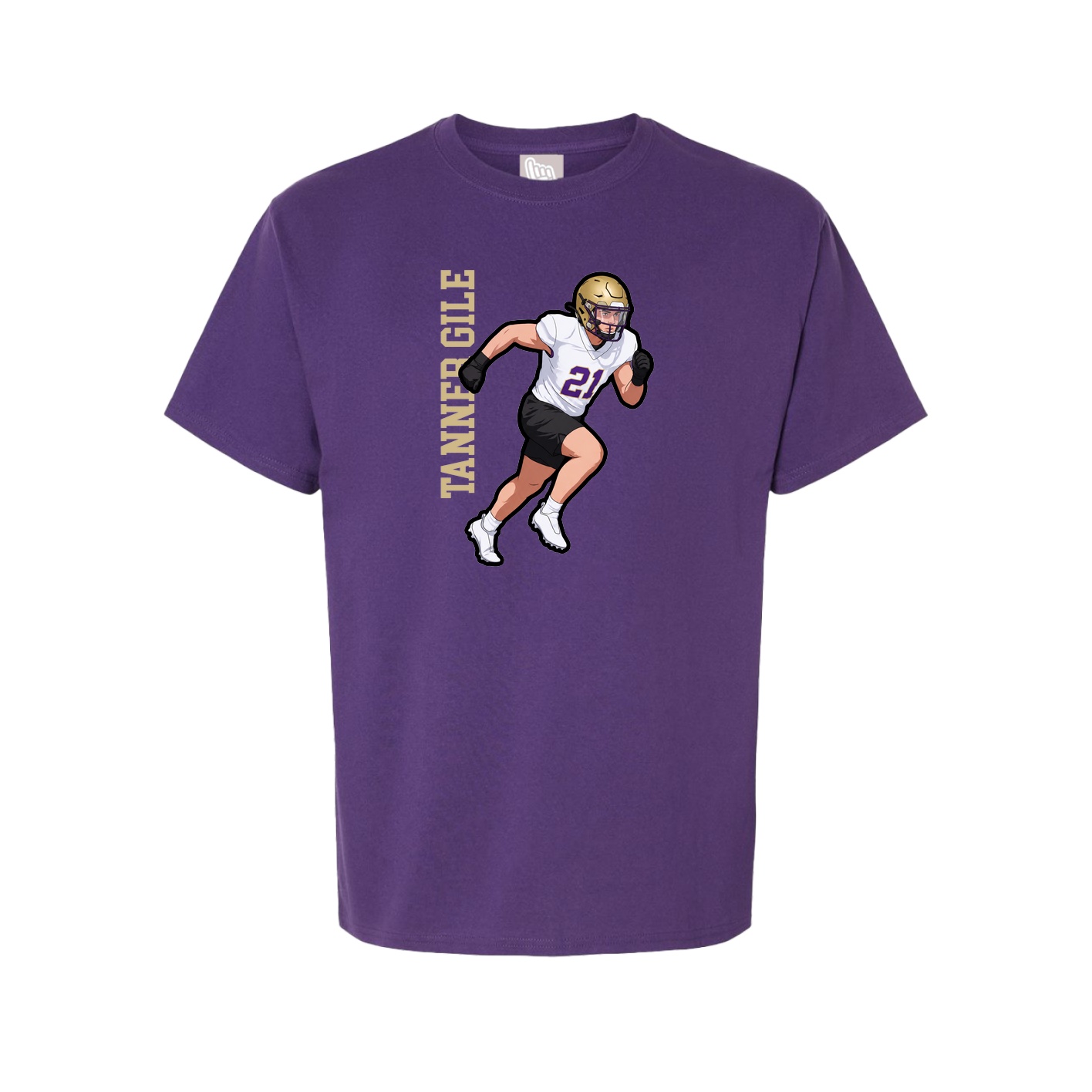Youth Tee — Name Vertical in Purple
