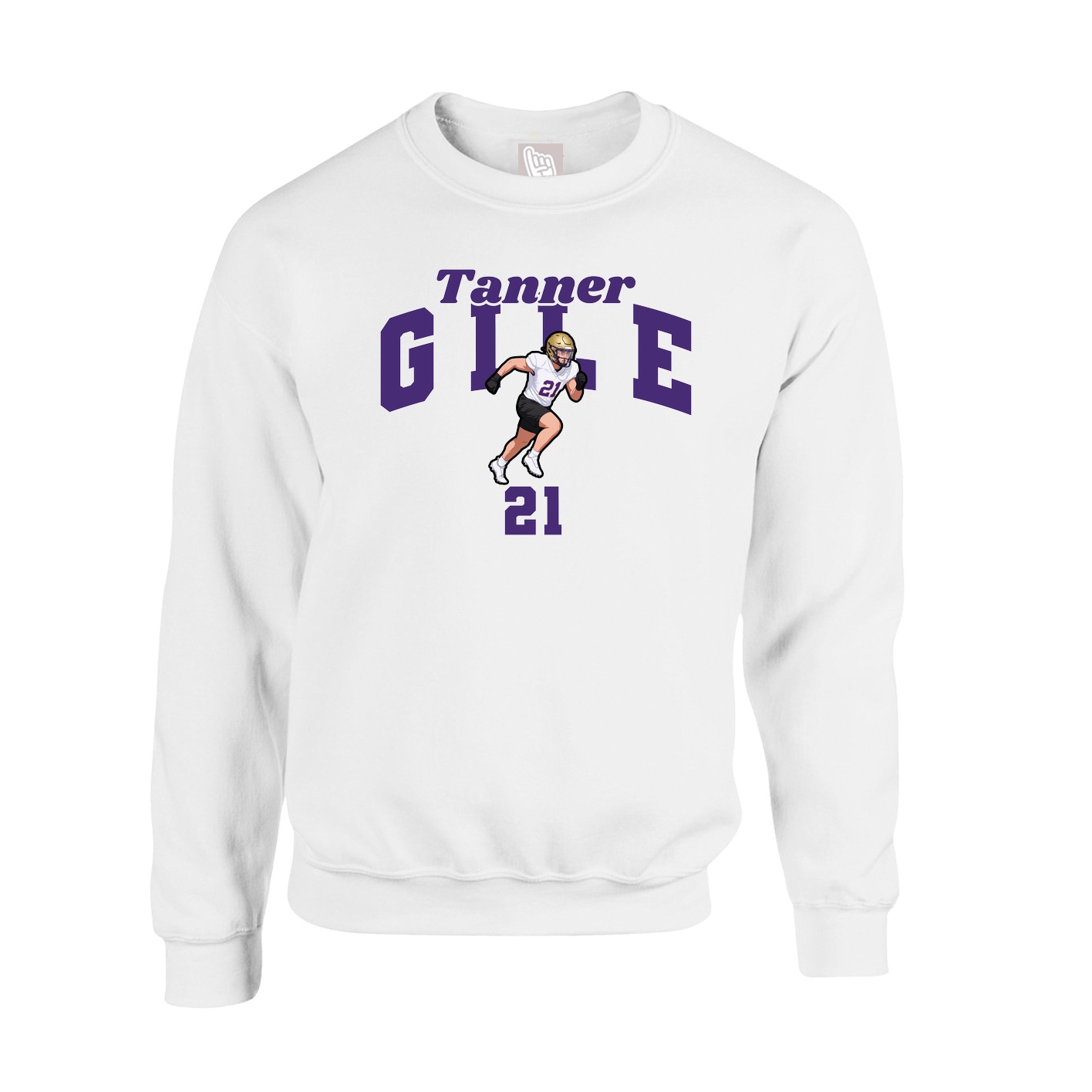 Fleece Crew — Signature Arch in White