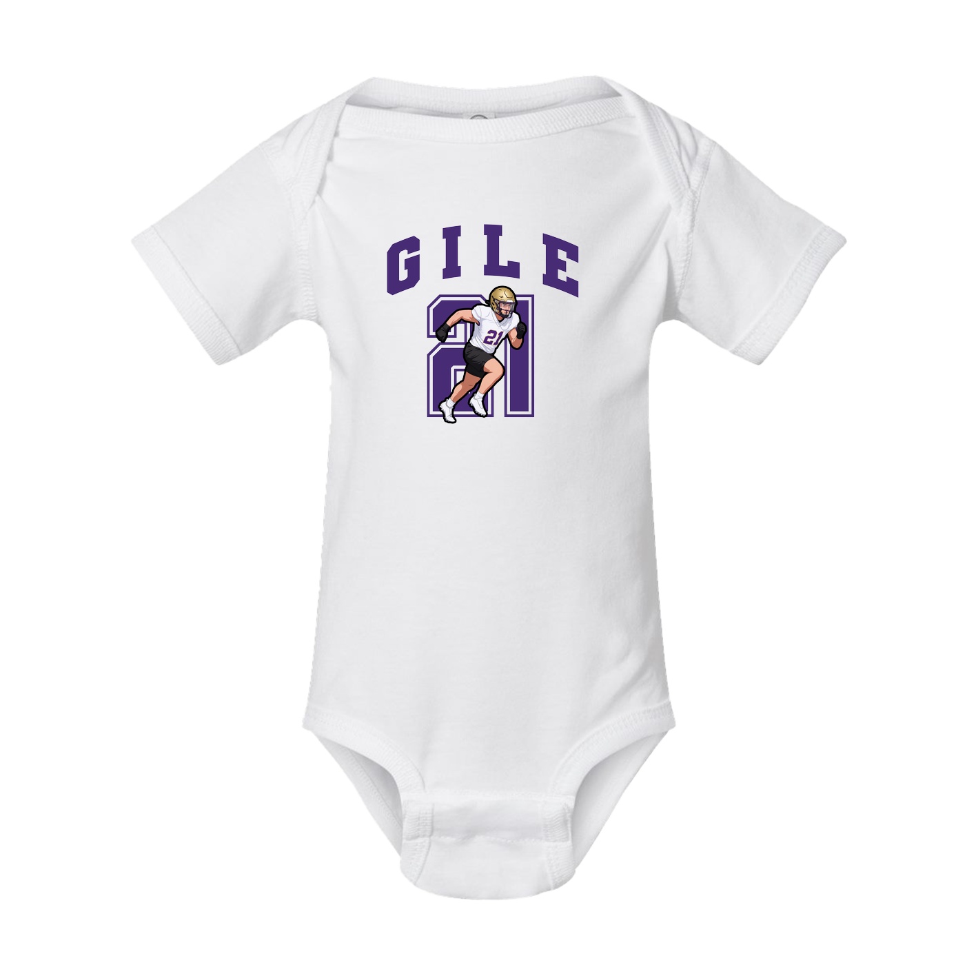 Baby Onesie — Number in White