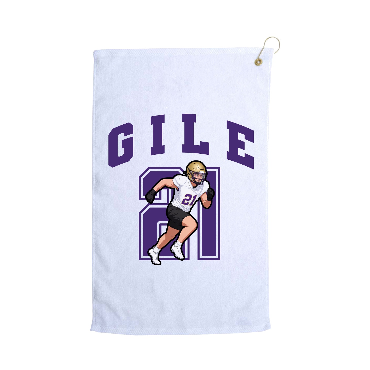 Golf Towel — Number in White