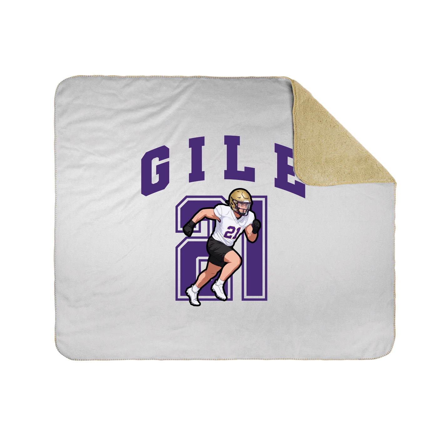 Throw Blanket — Number in White
