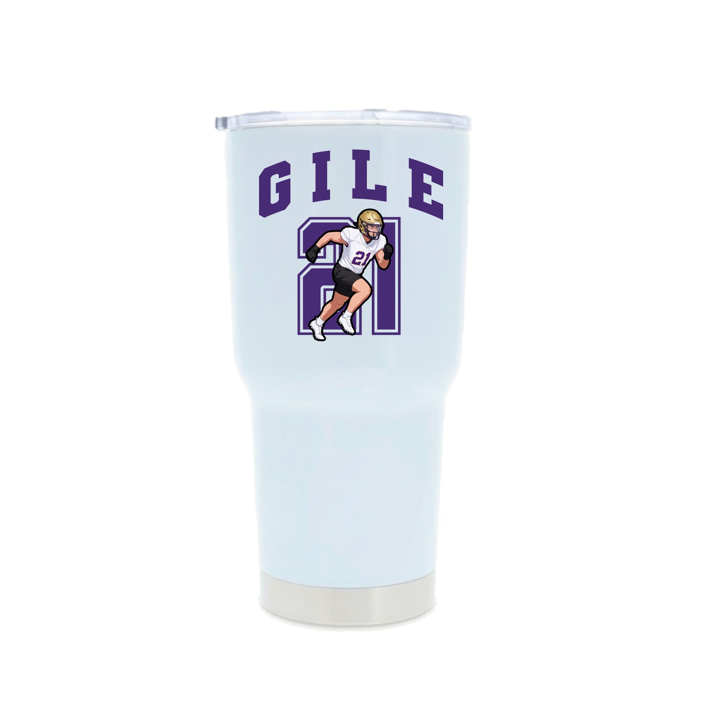 30oz Stainless Steel Tumbler — Number in White