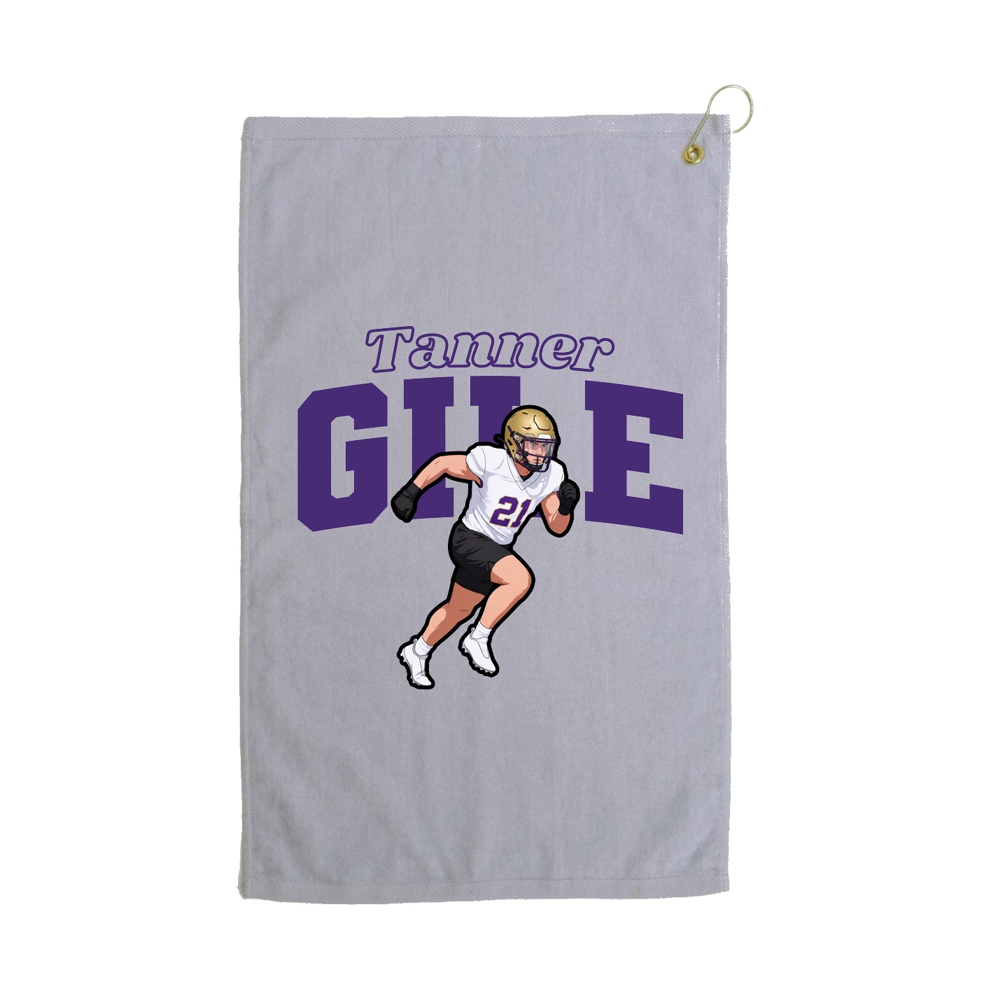 Golf Towel — Name Arch in Grey