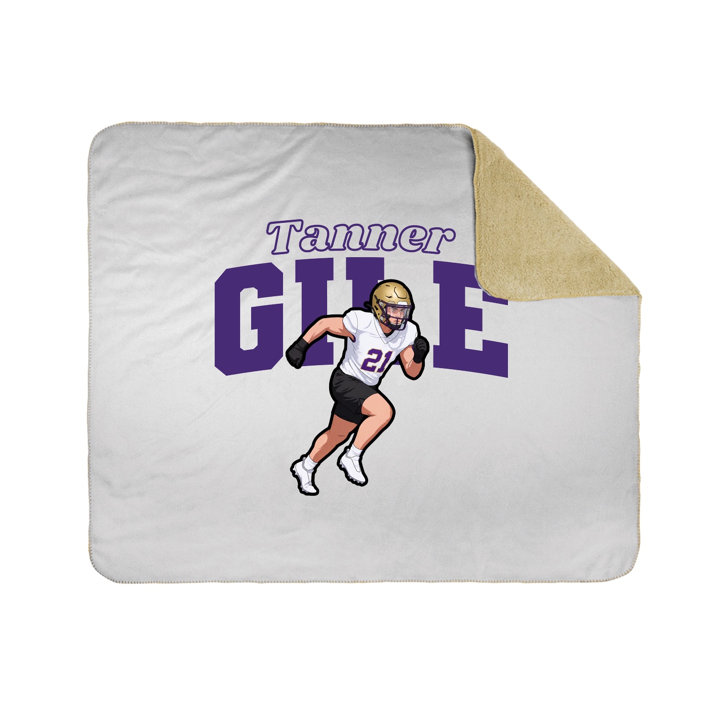 Throw Blanket — Name Arch in White