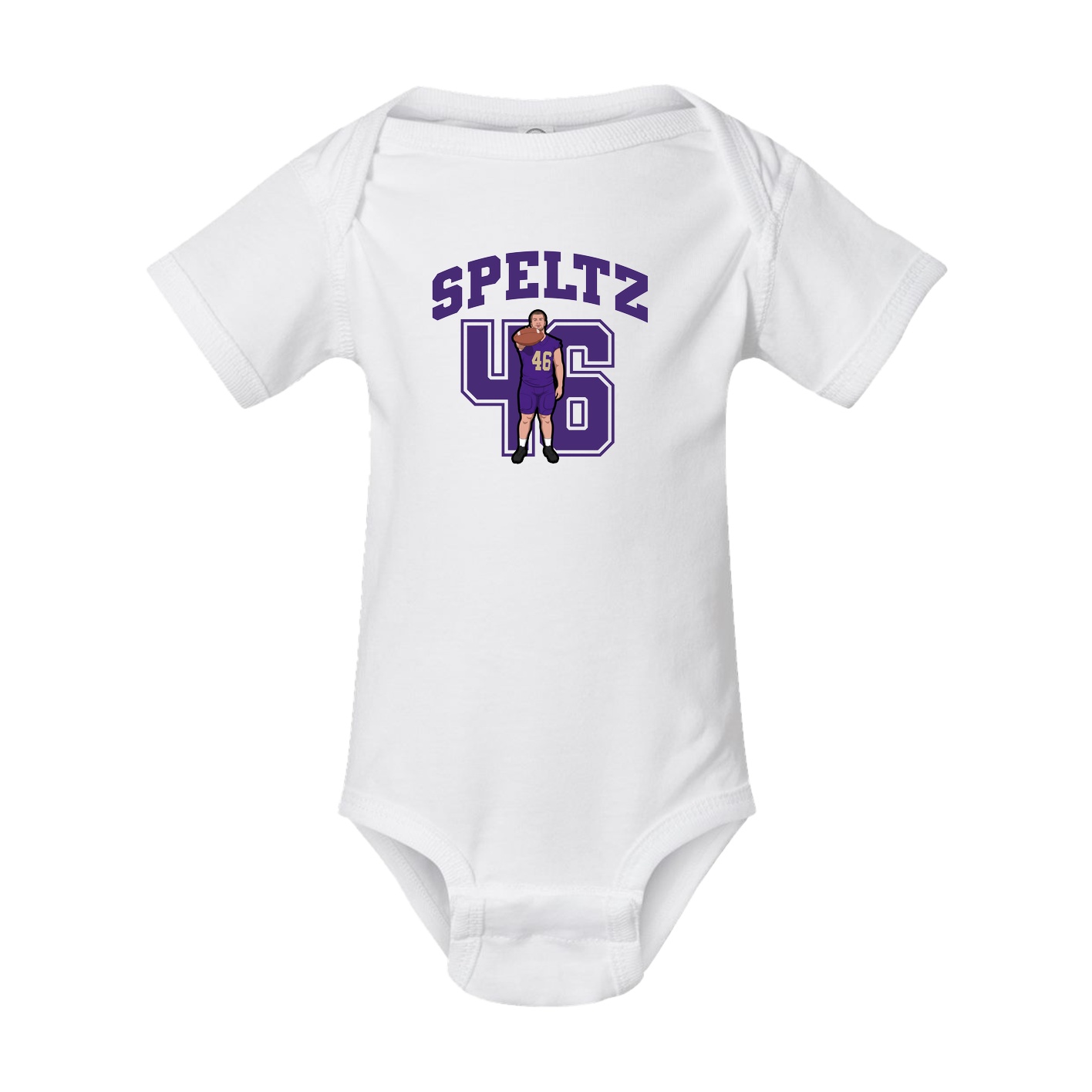 Baby Onesie — Number in White