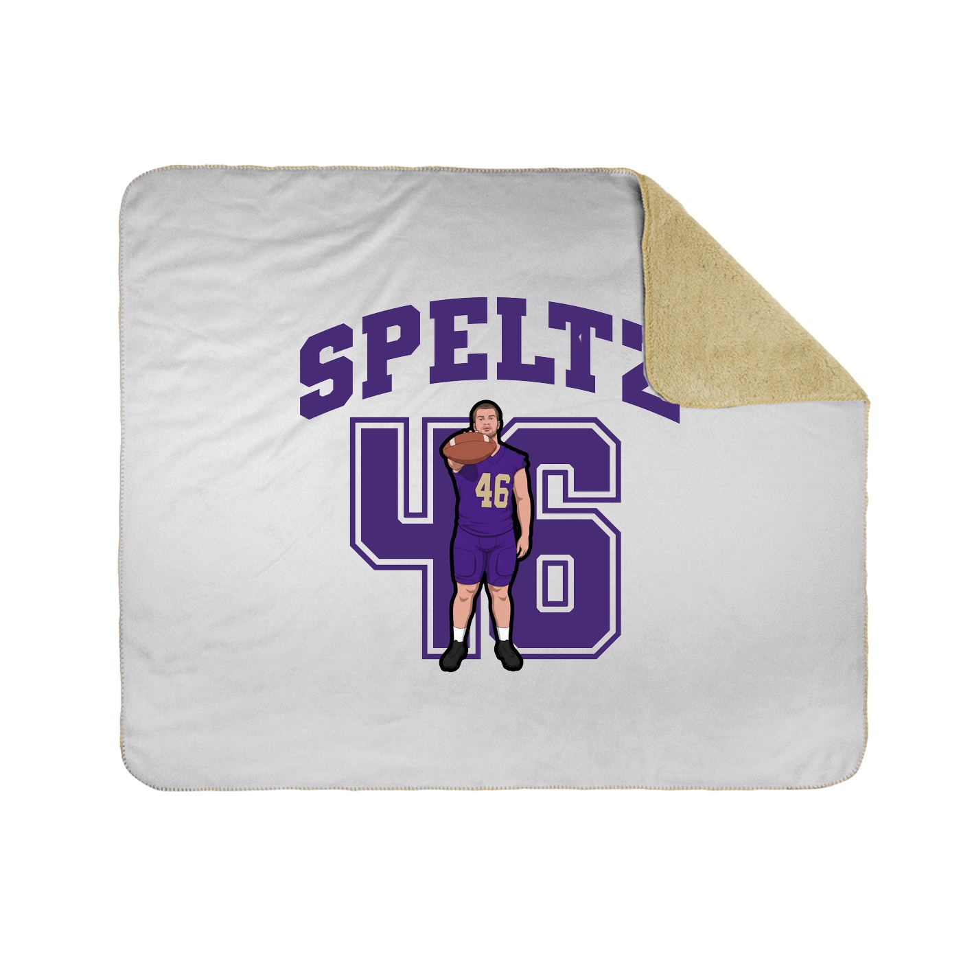 Throw Blanket — Number in White