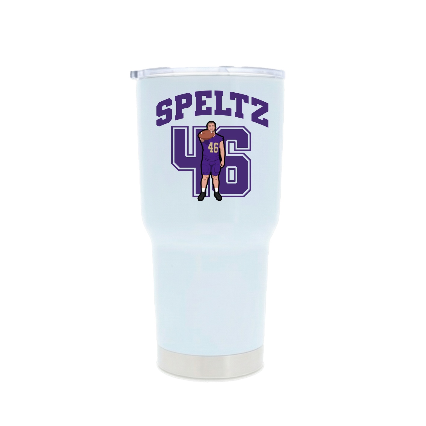 30oz Stainless Steel Tumbler — Number in White