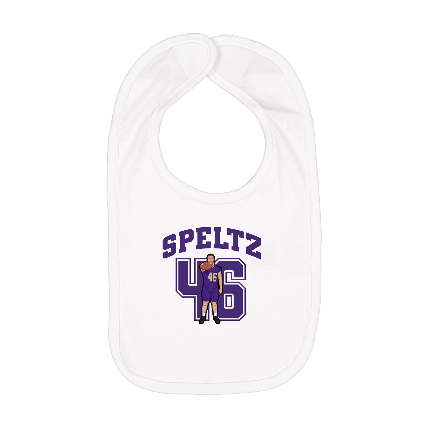 Infant Bib — Number in White