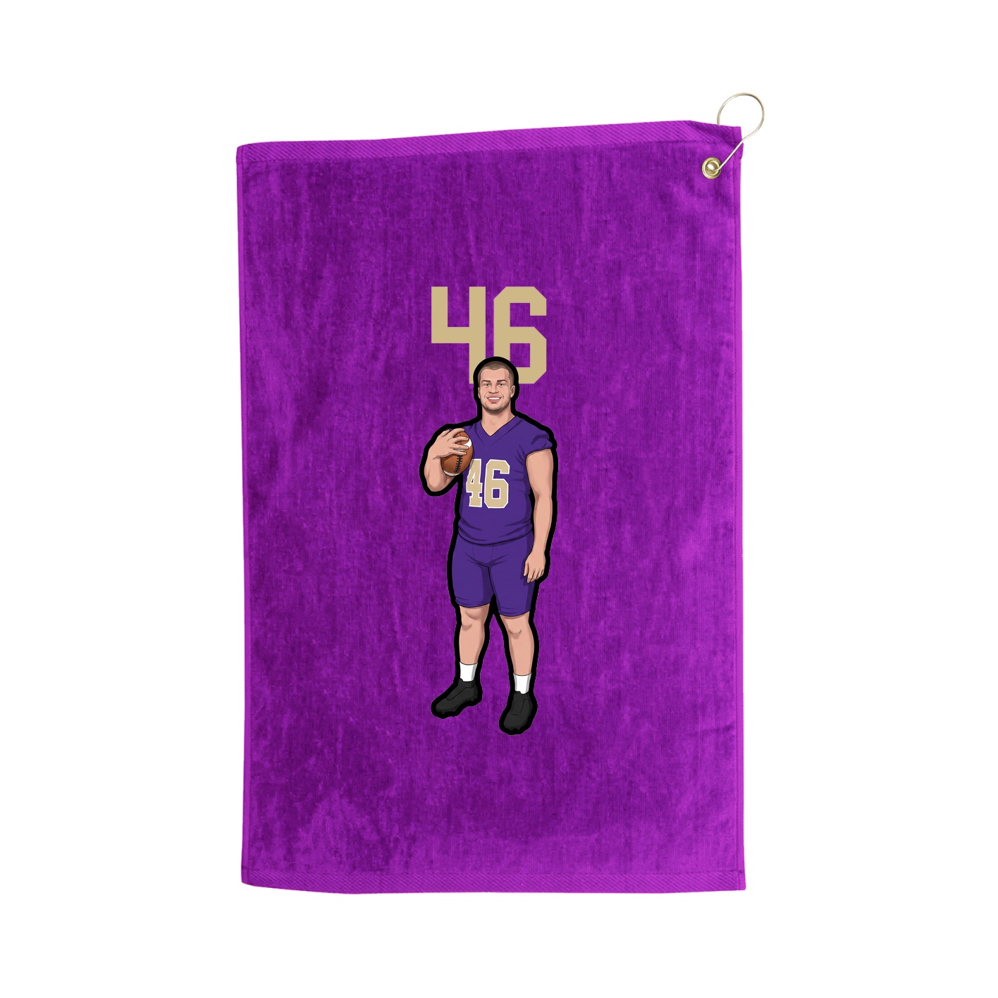 Golf Towel — Number Top in Purple