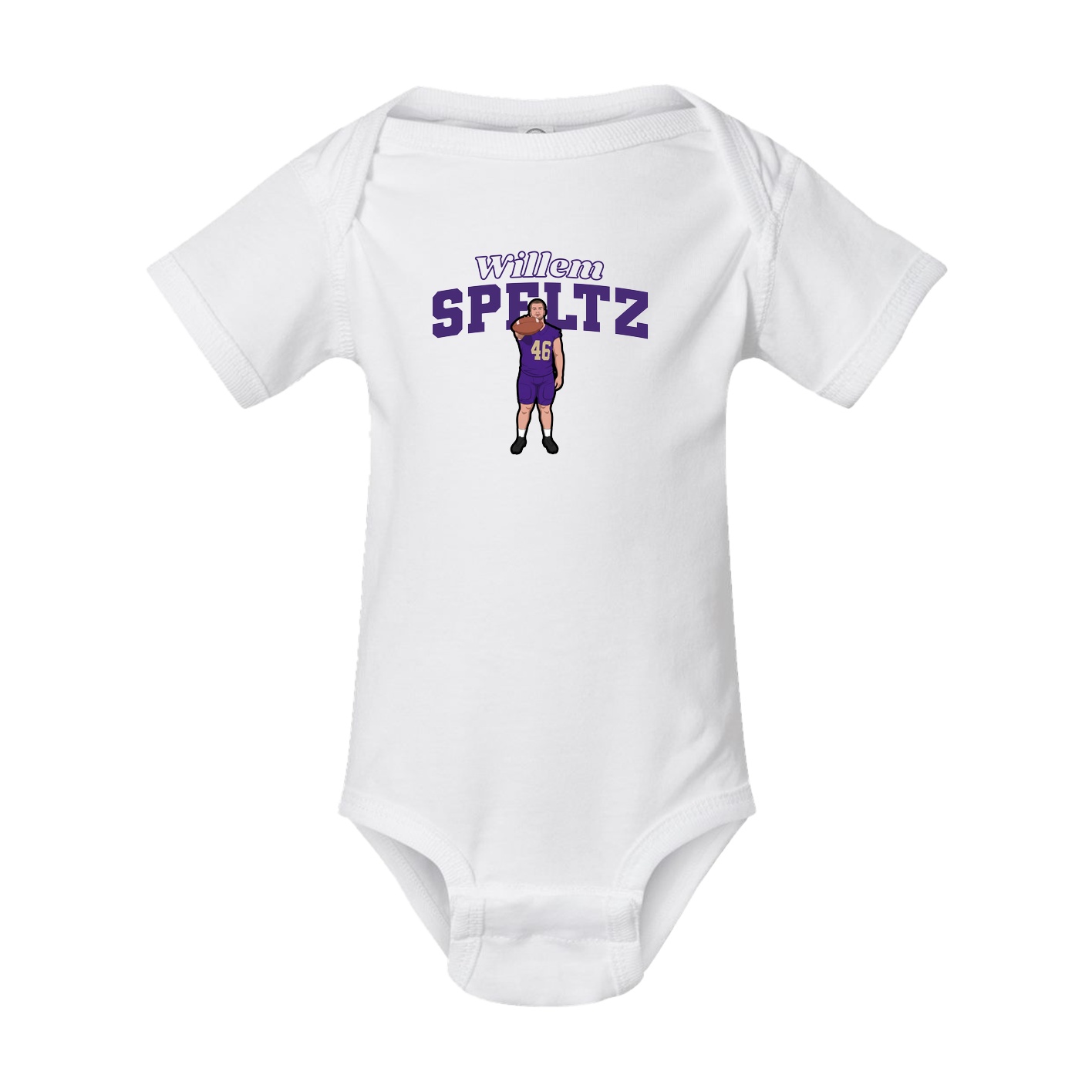 Baby Onesie — Name Arch in White