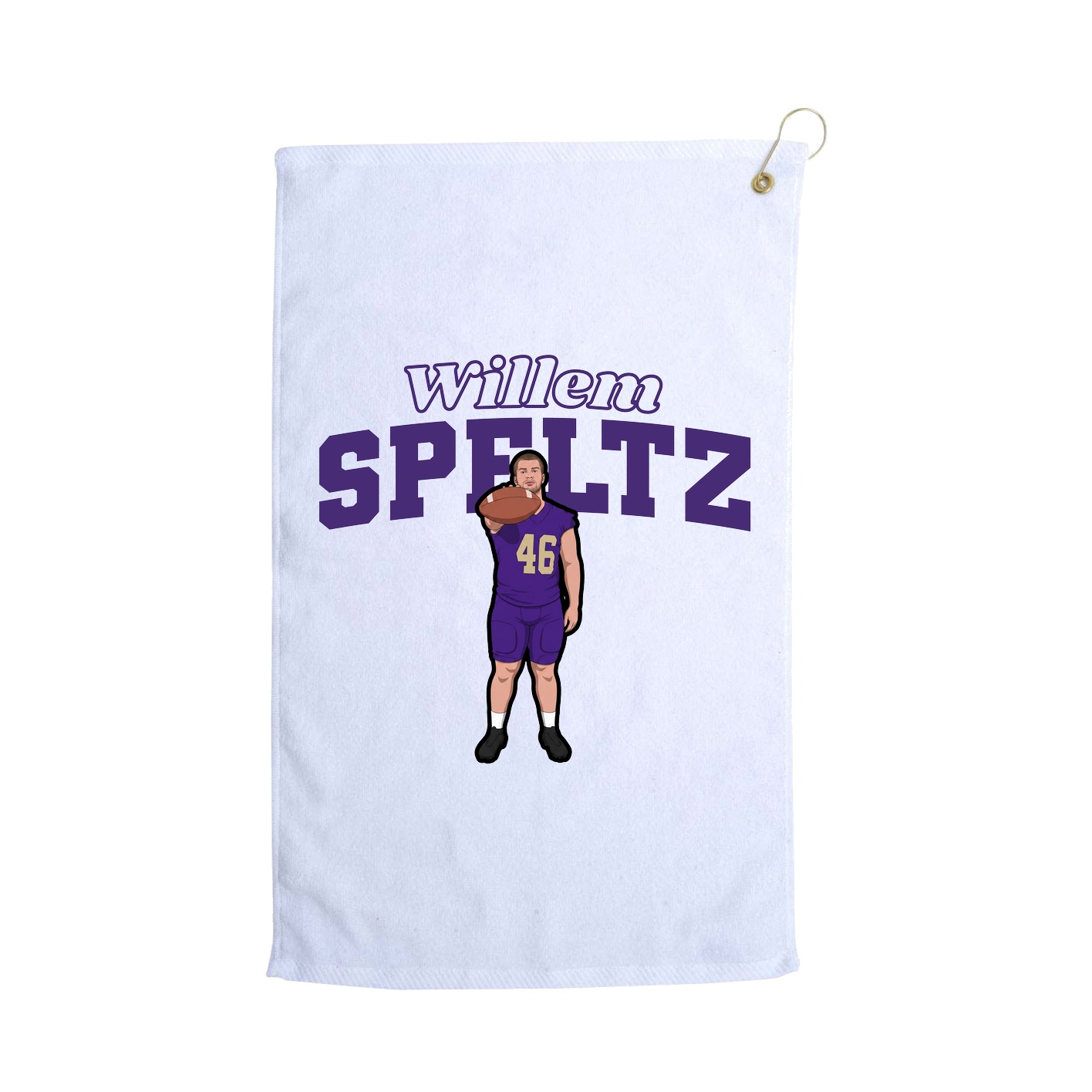 Golf Towel — Name Arch in White