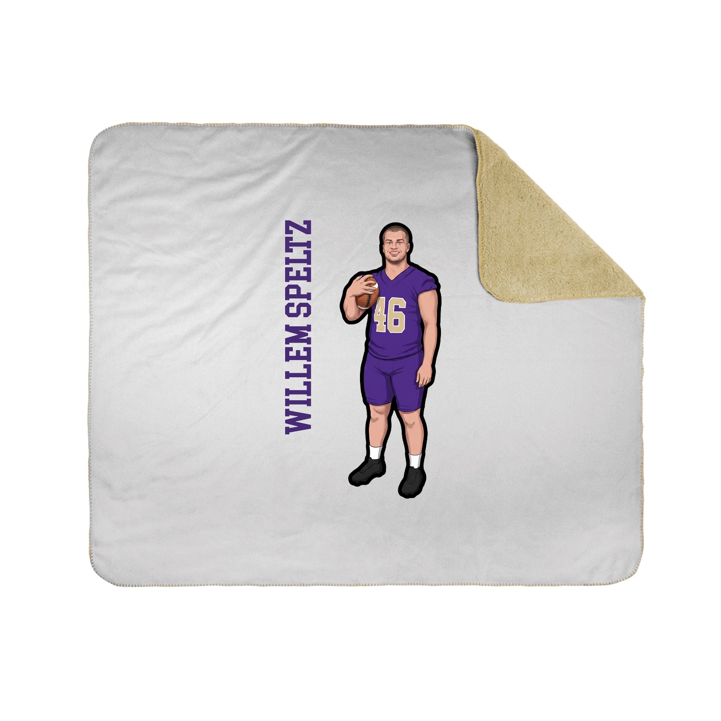 Throw Blanket — Name Vertical in White