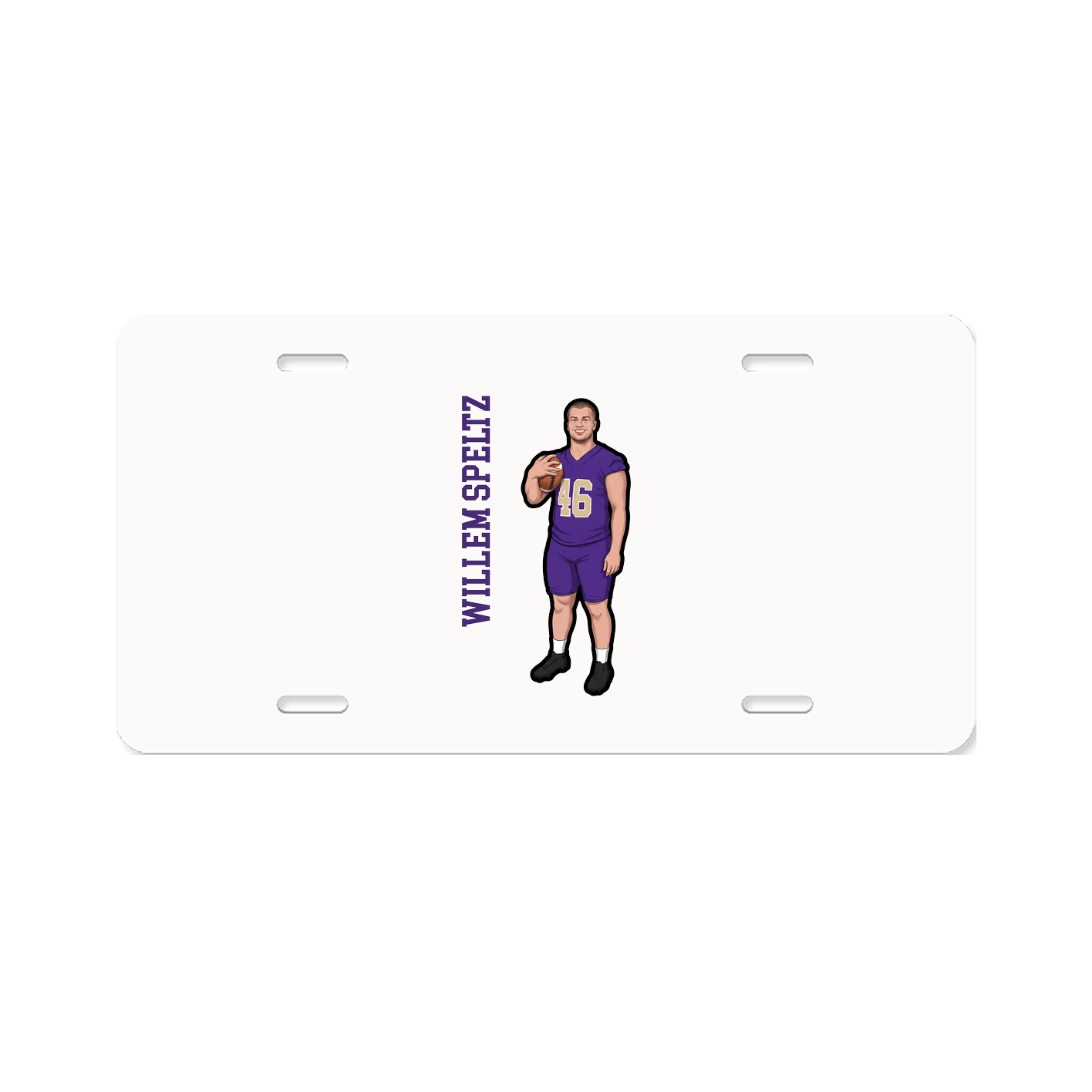 License Plate — Name Vertical in Classic
