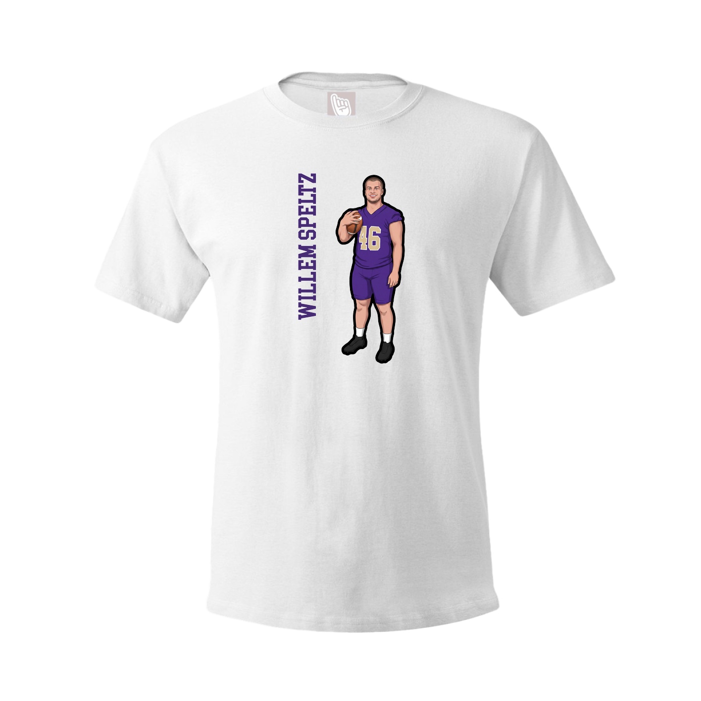 Tee — Name Vertical in White