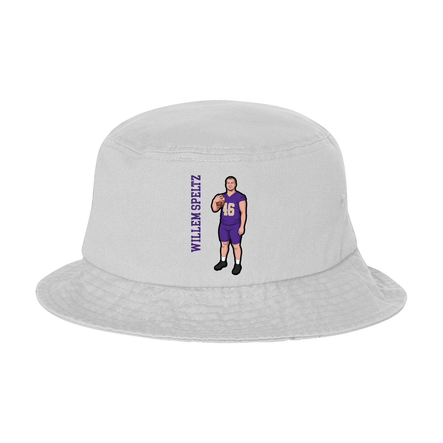Bucket Cap — Name Vertical in White