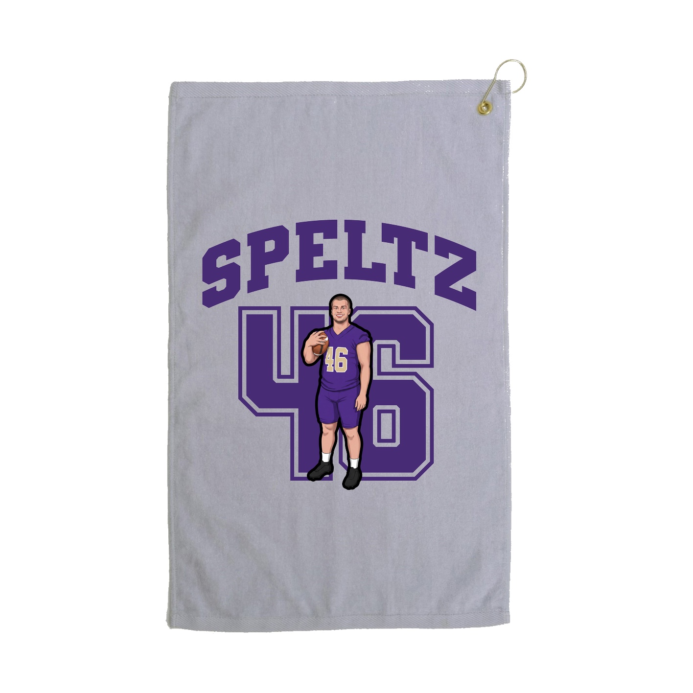 Golf Towel — Number in Grey