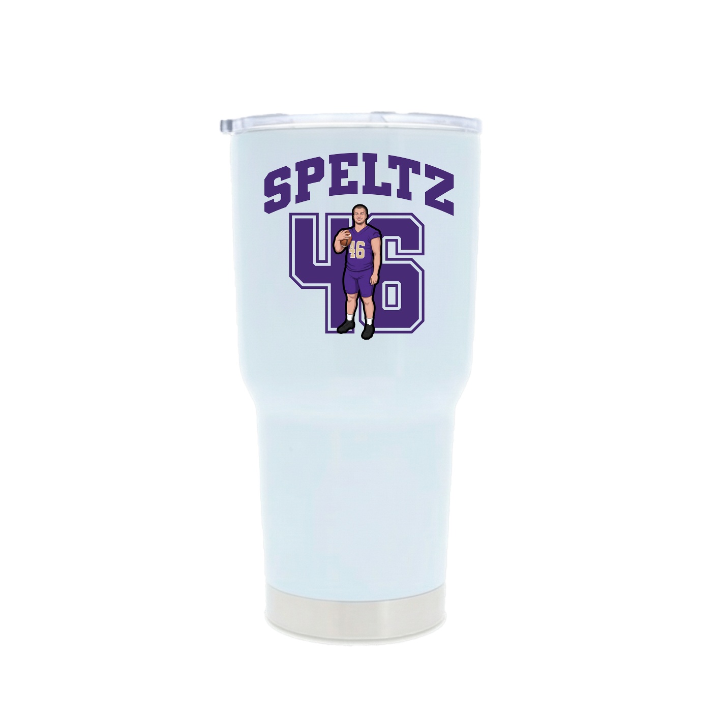 30oz Stainless Steel Tumbler — Number in White