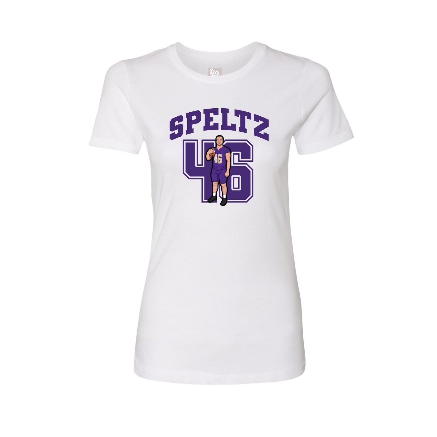 Fitted Women's Tee — Number in White