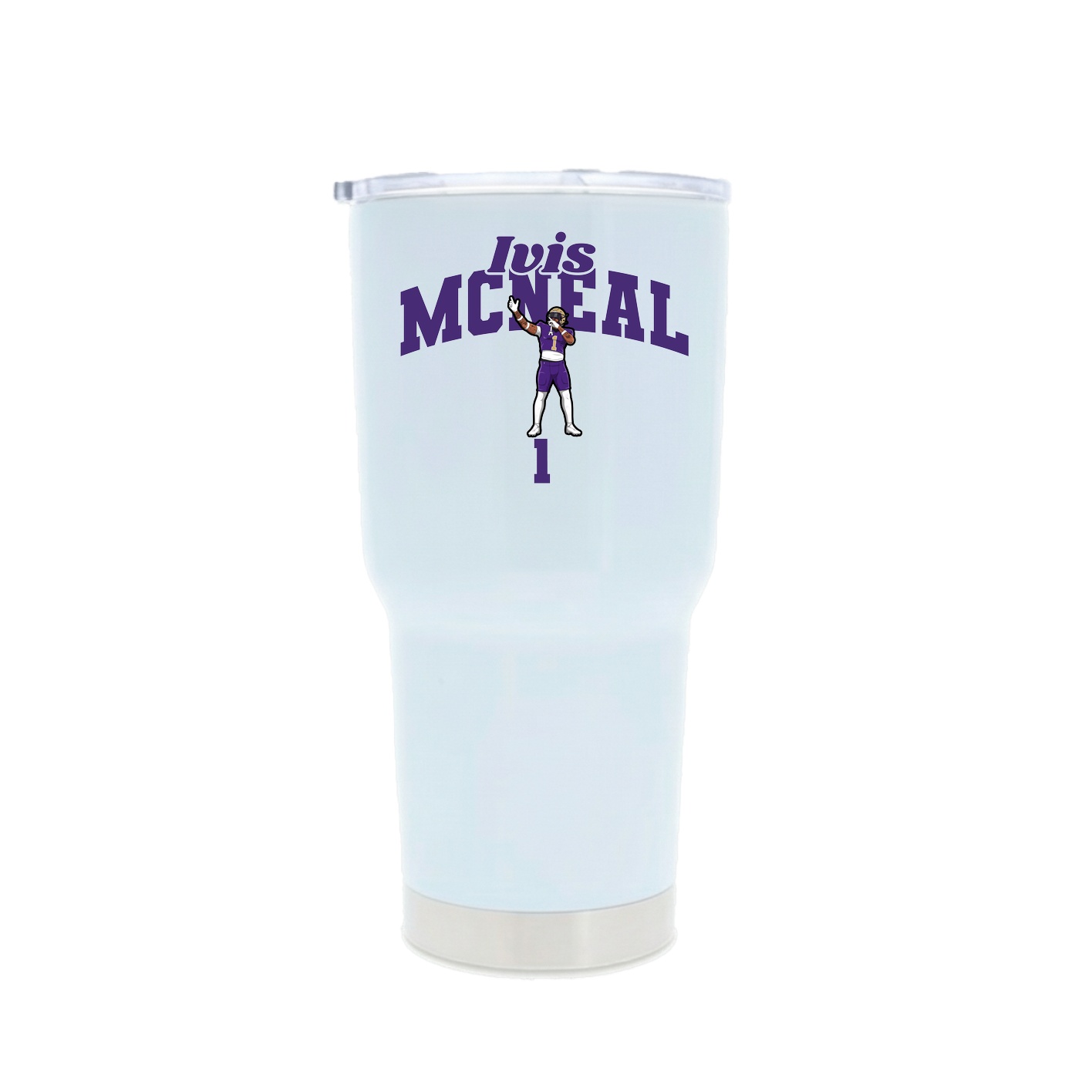 30oz Stainless Steel Tumbler — Signature Arch in White