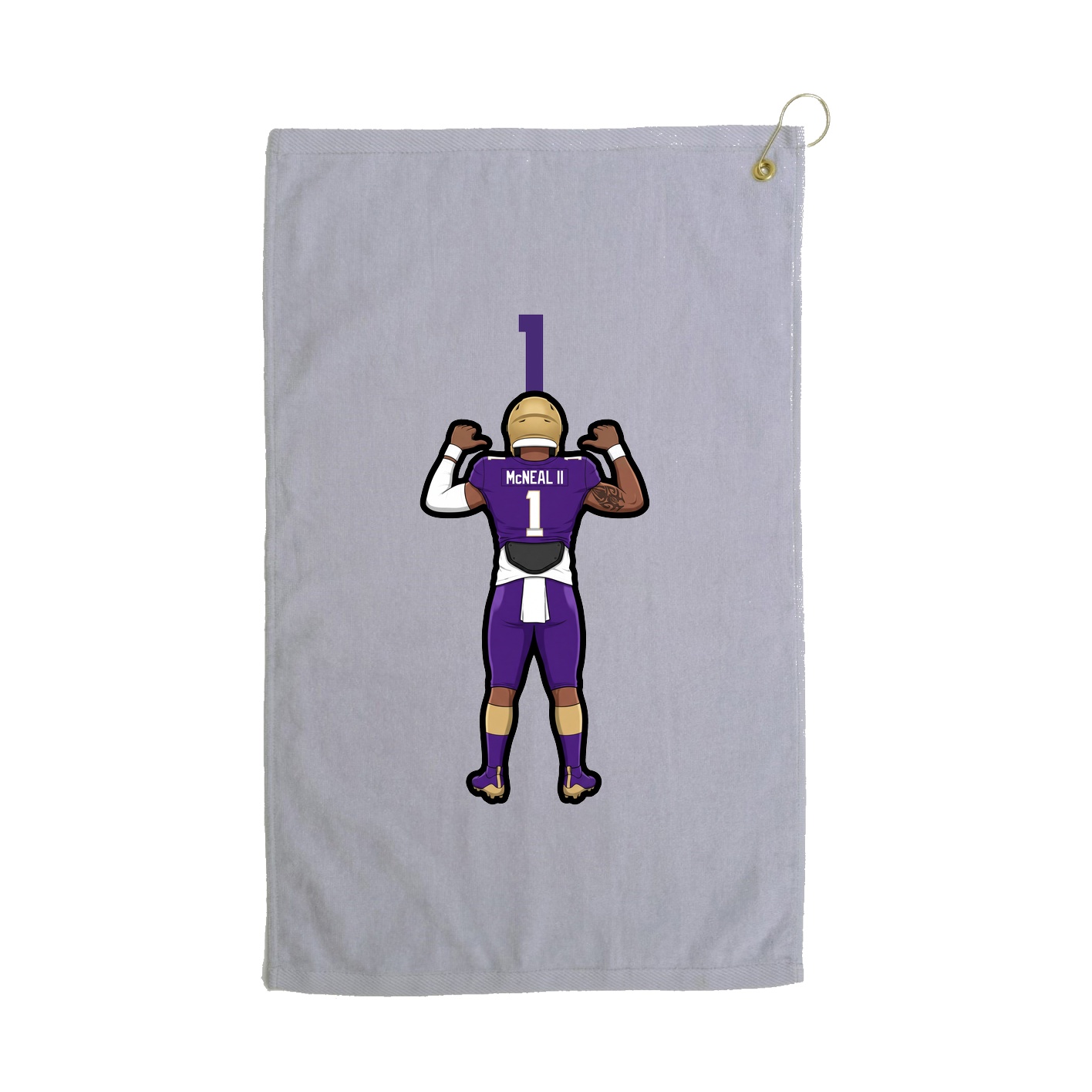 Golf Towel — Number Top in Grey