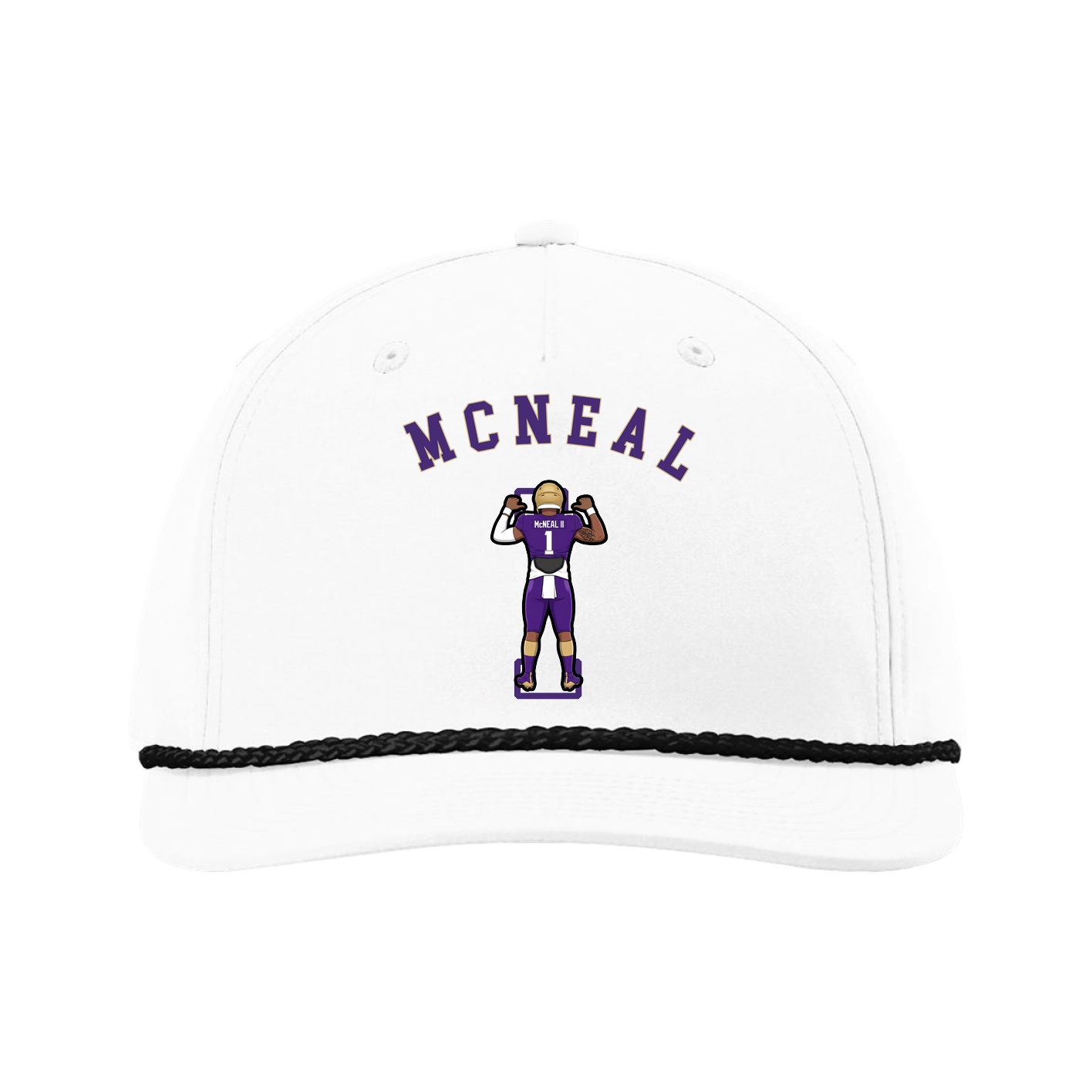 Five-Panel Classic Rope Cap — Shirsey Arch in White