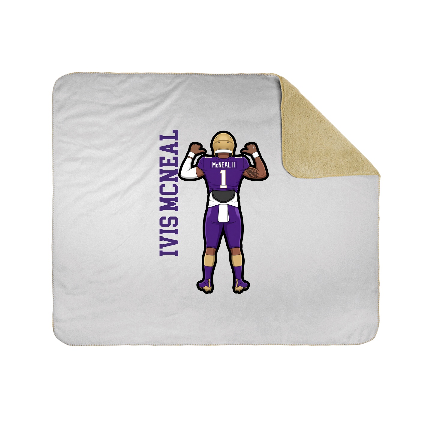 Throw Blanket — Name Vertical in White