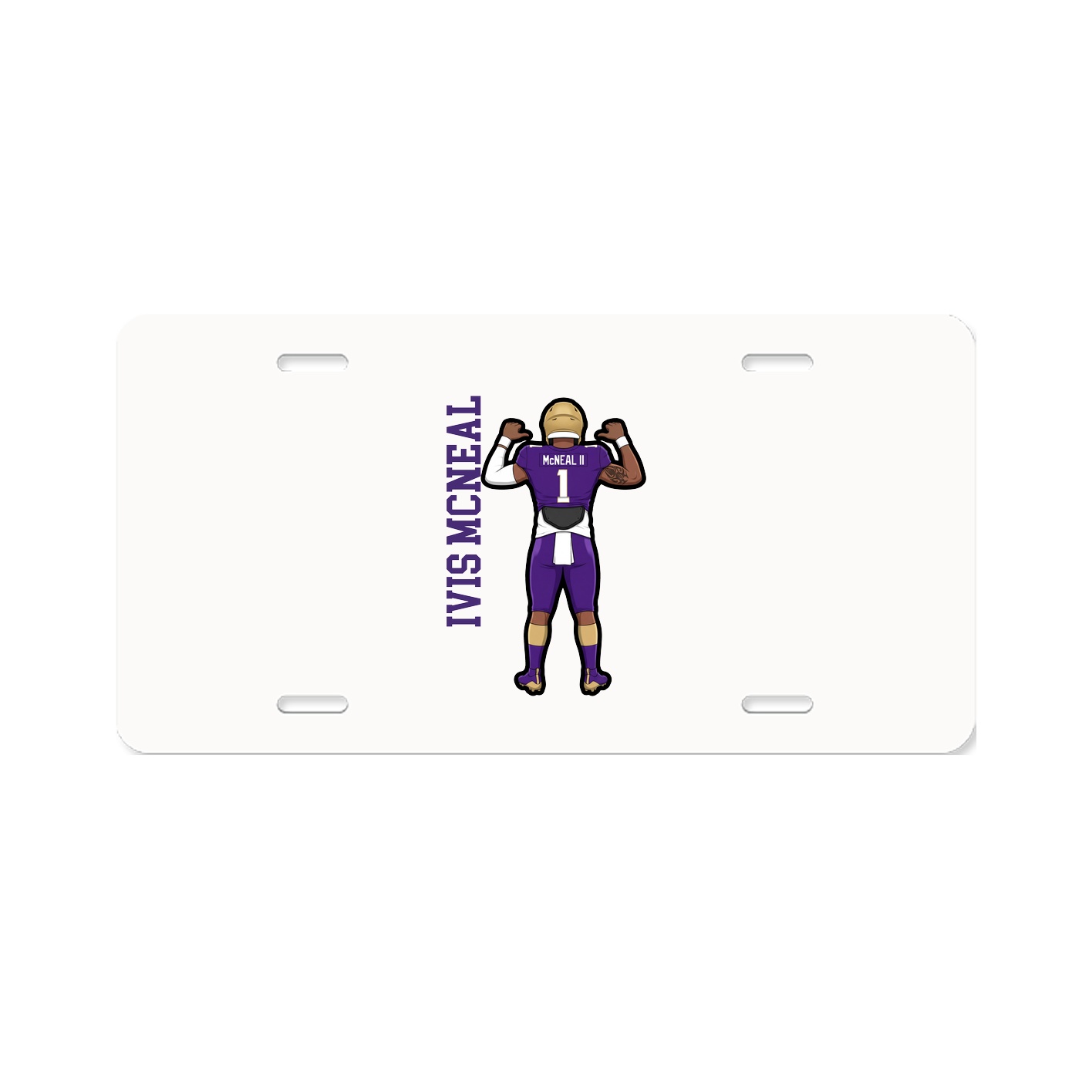 License Plate — Name Vertical in Classic
