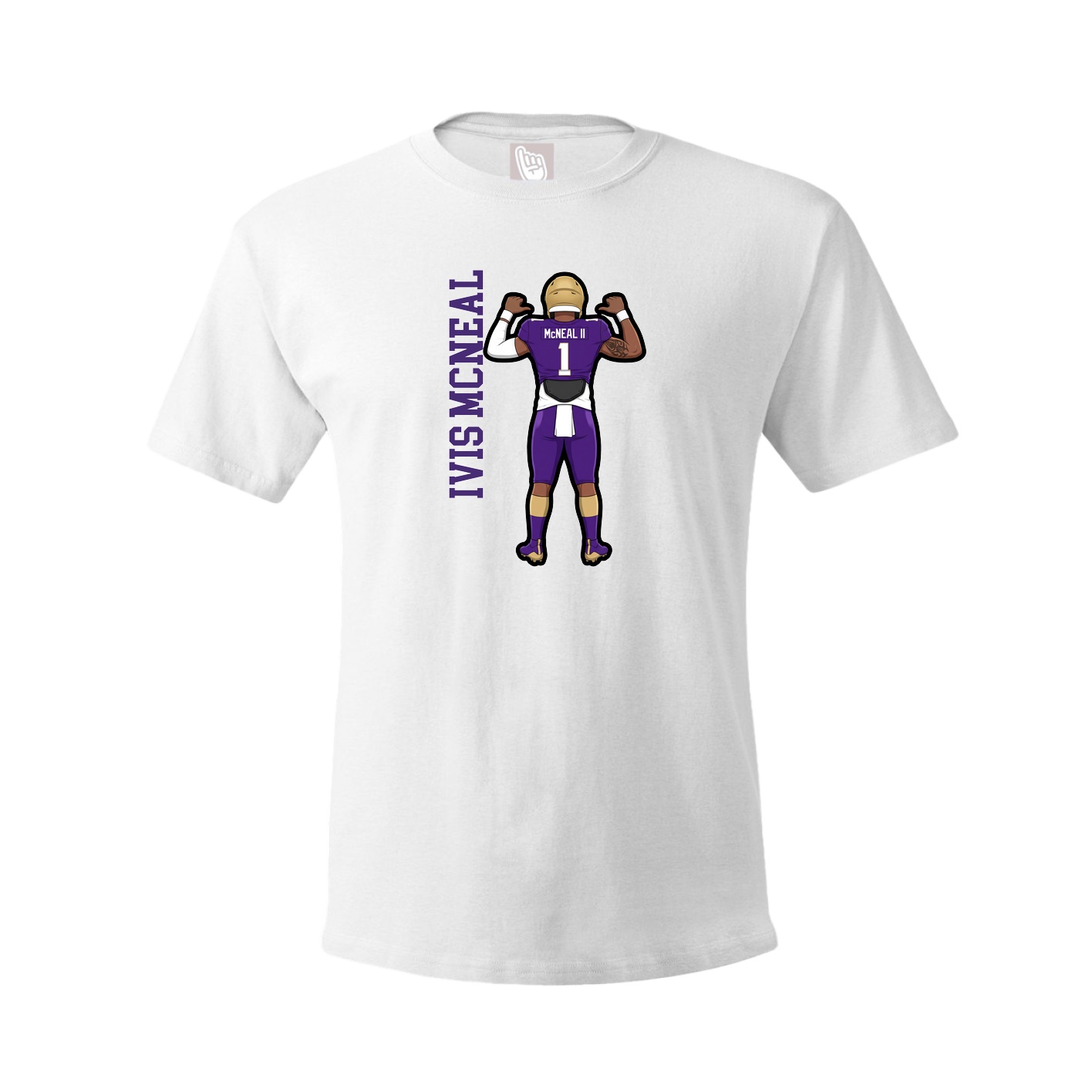Tee — Name Vertical in White