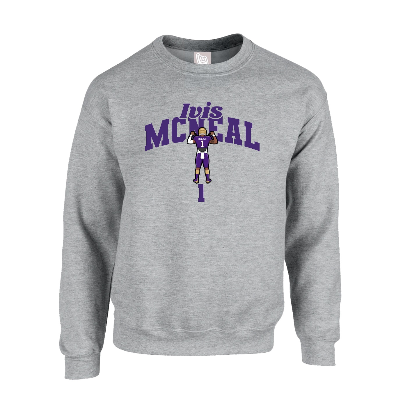 Fleece Crew — Signature Arch in Grey