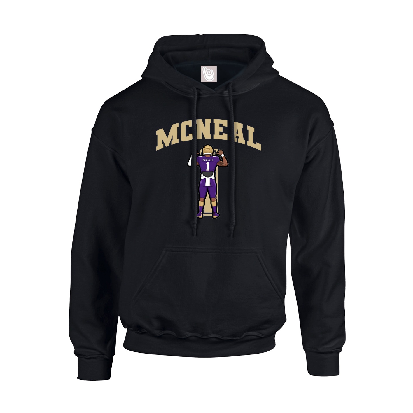 Youth Hoodie — Number in Black