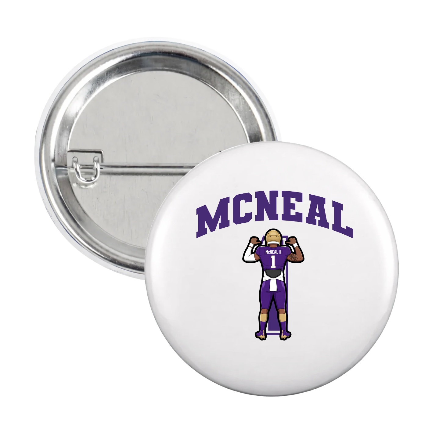Game Day Button — Number in White