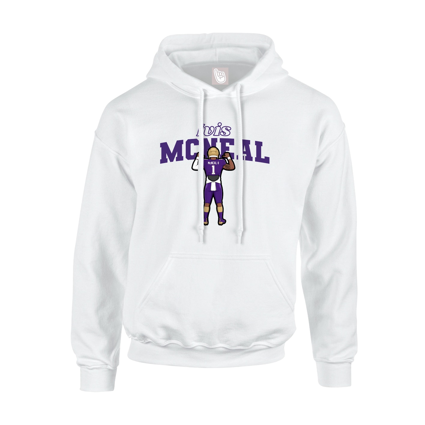 Hoodie — Name Arch in White