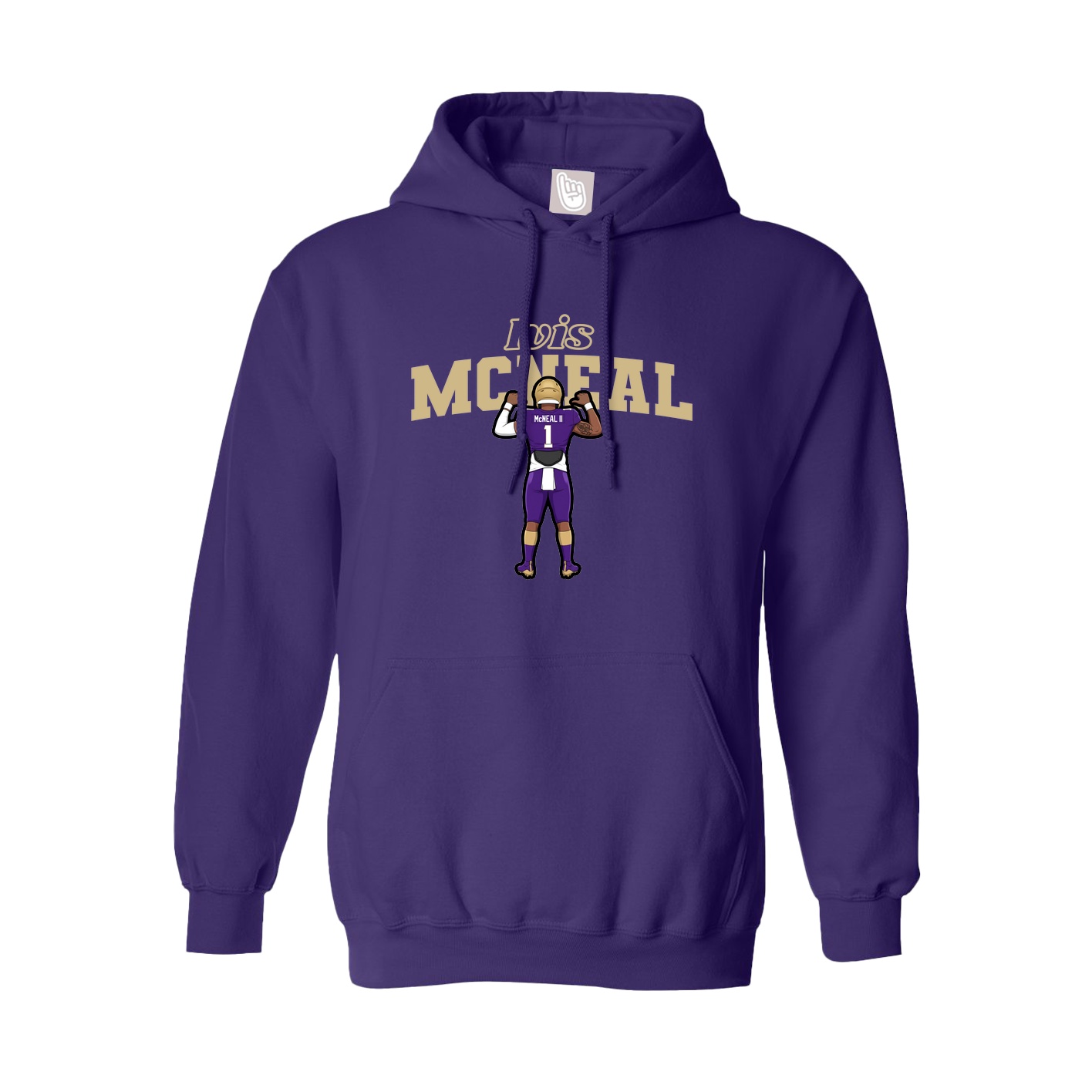 Youth Hoodie — Name Arch in Purple