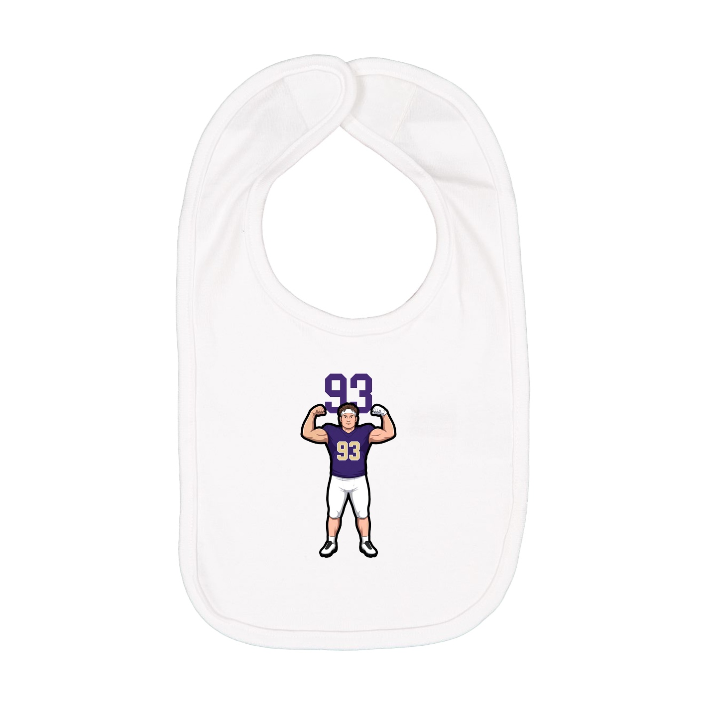 Infant Bib — Number Top in White