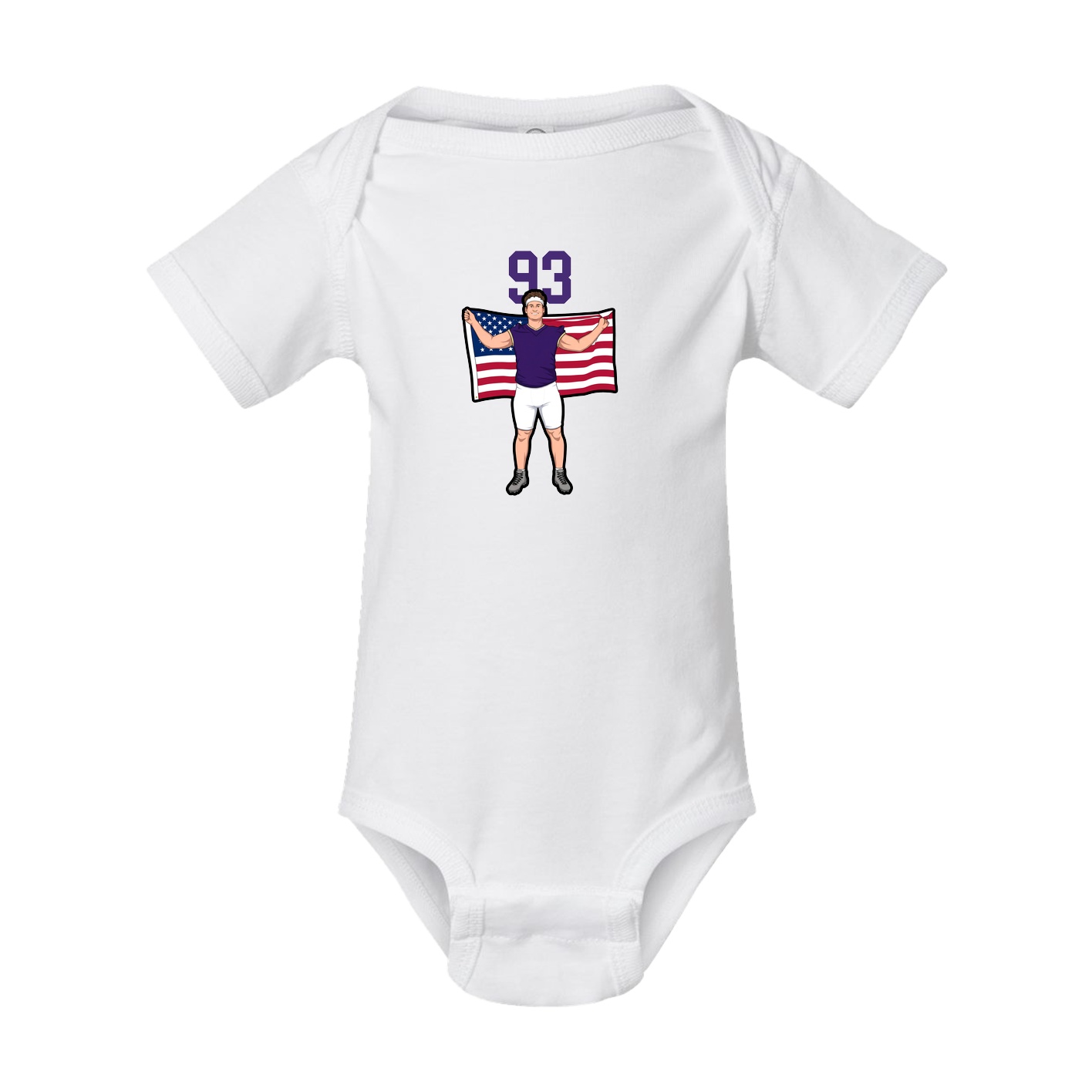 Baby Onesie — Number Top in White