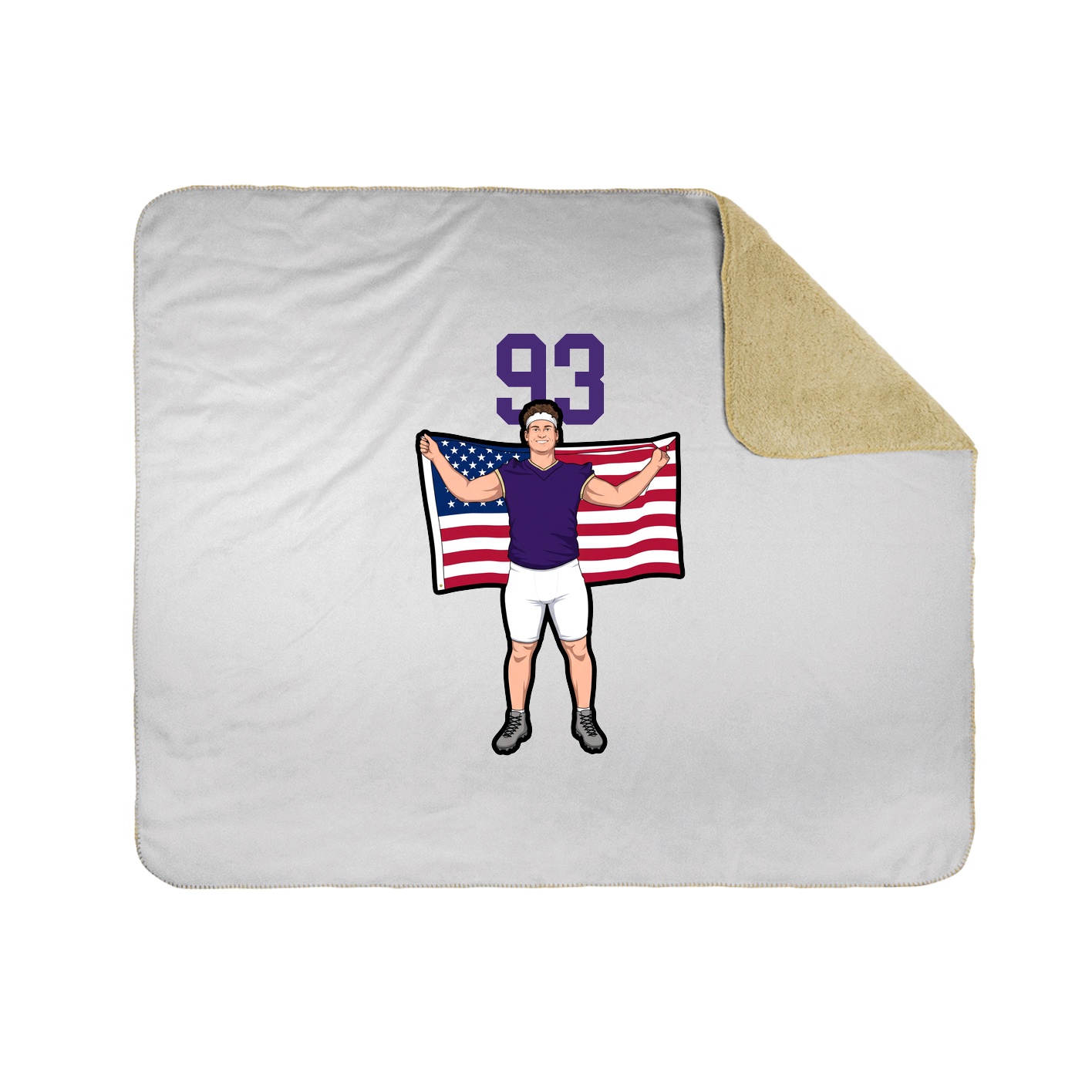 Throw Blanket — Number Top in White