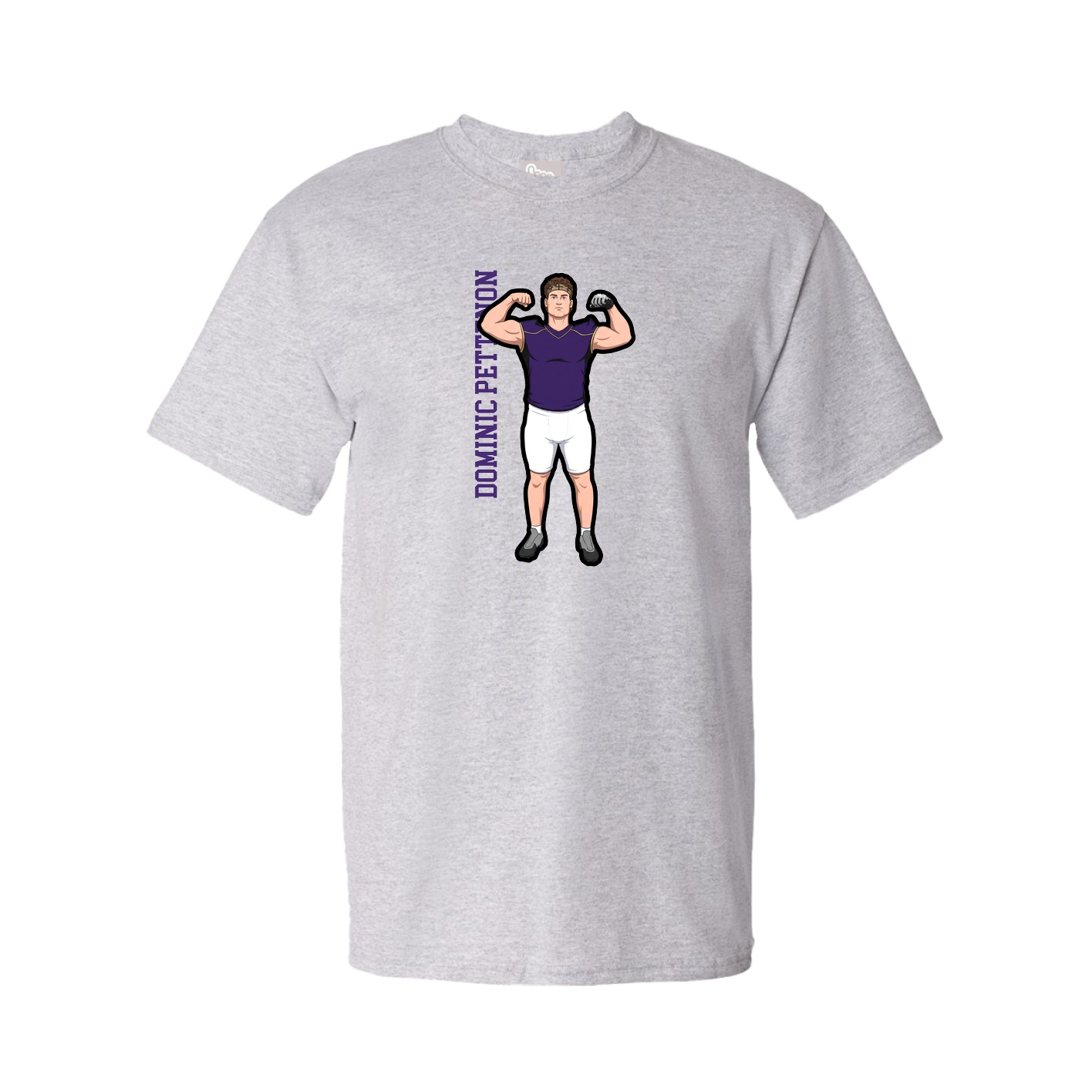 Tee — Name Vertical in Grey