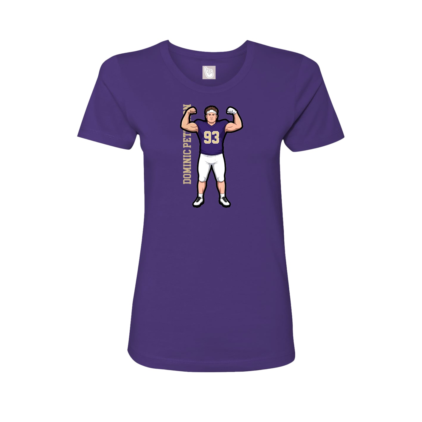 Fitted Women's Tee — Name Vertical in Purple