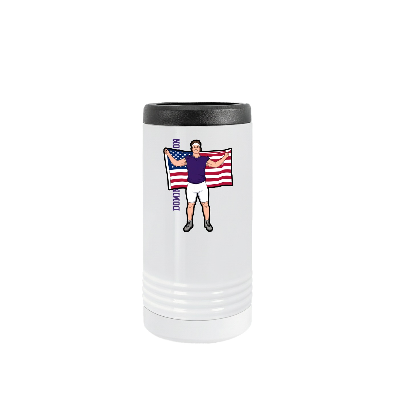 Slim Beverage Holder — Name Vertical in White