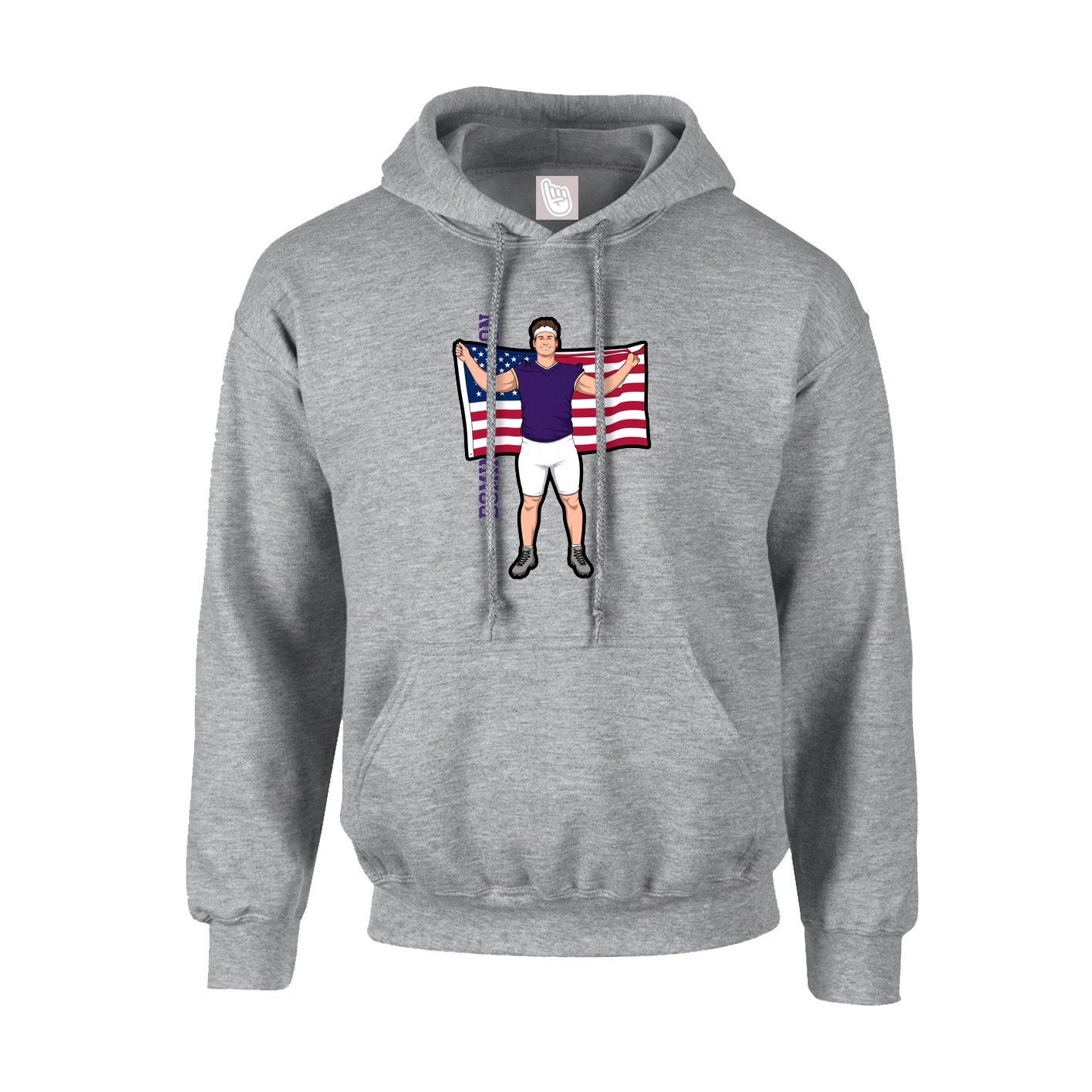 Youth Hoodie — Name Vertical in Grey
