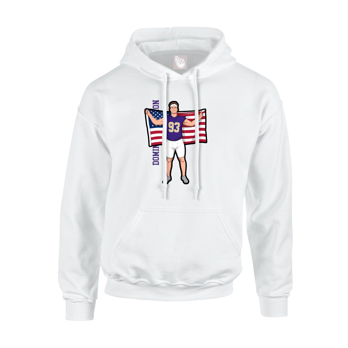 Hoodie — Name Vertical in White