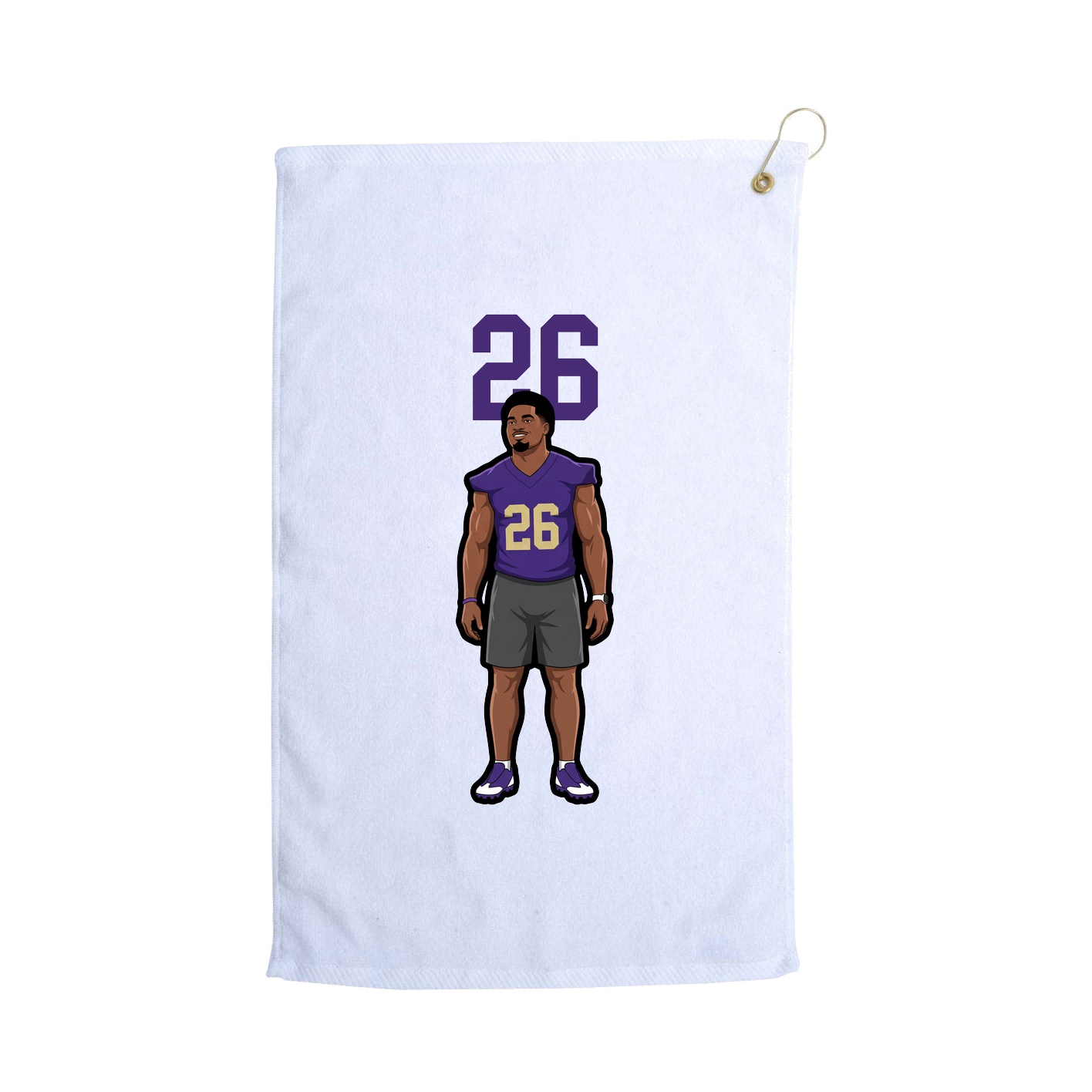 Golf Towel — Number Top in White
