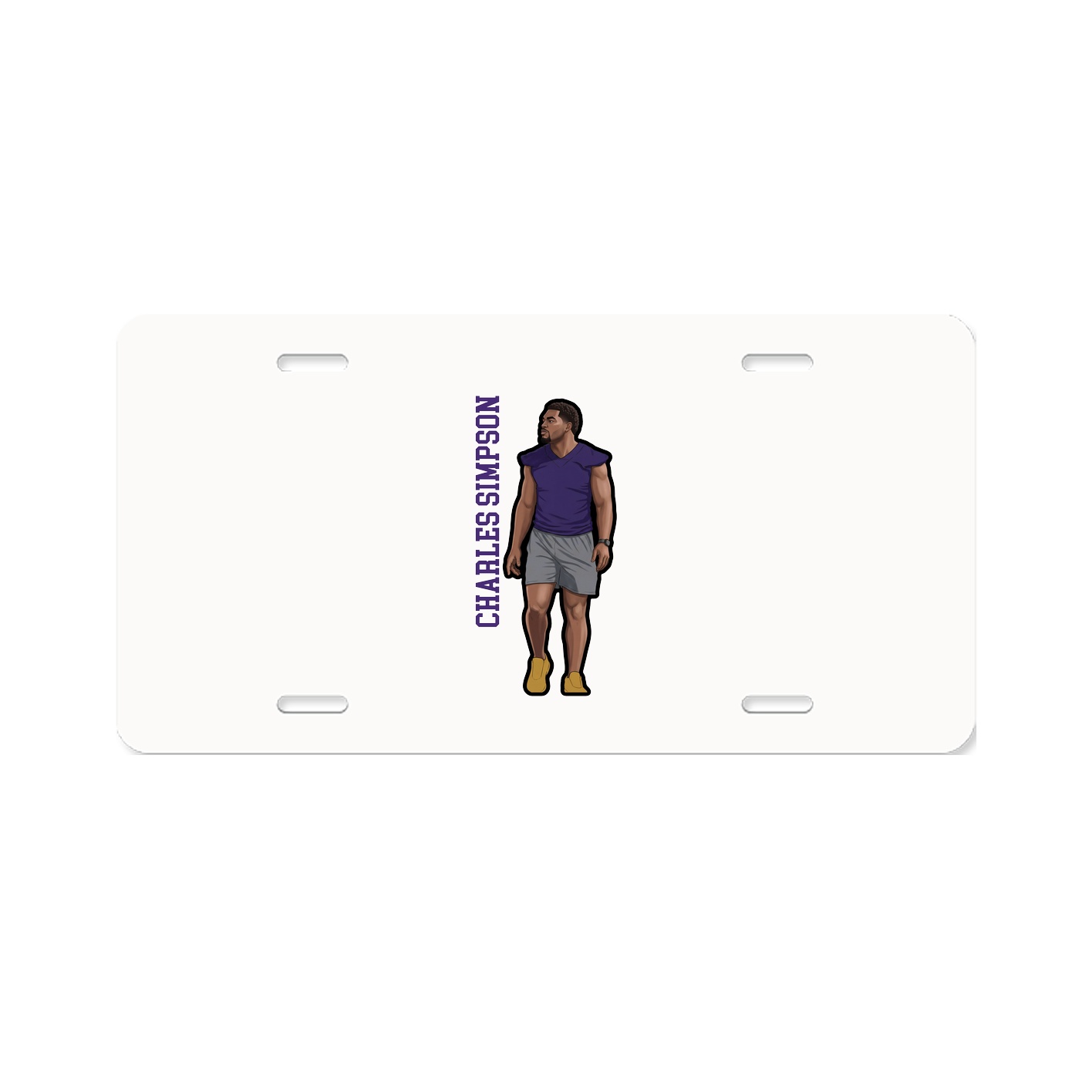 License Plate — Name Vertical in Classic