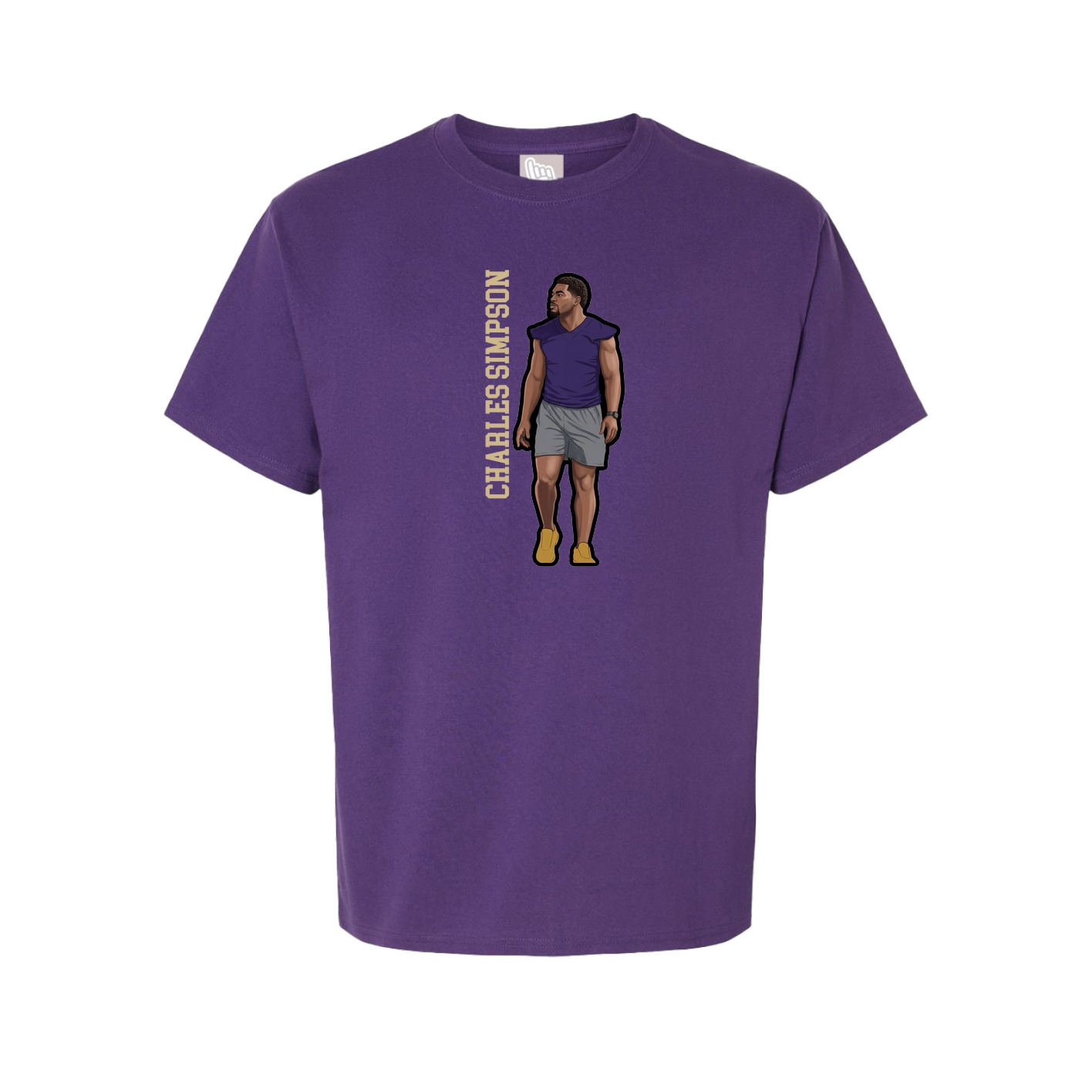 Tee — Name Vertical in Purple
