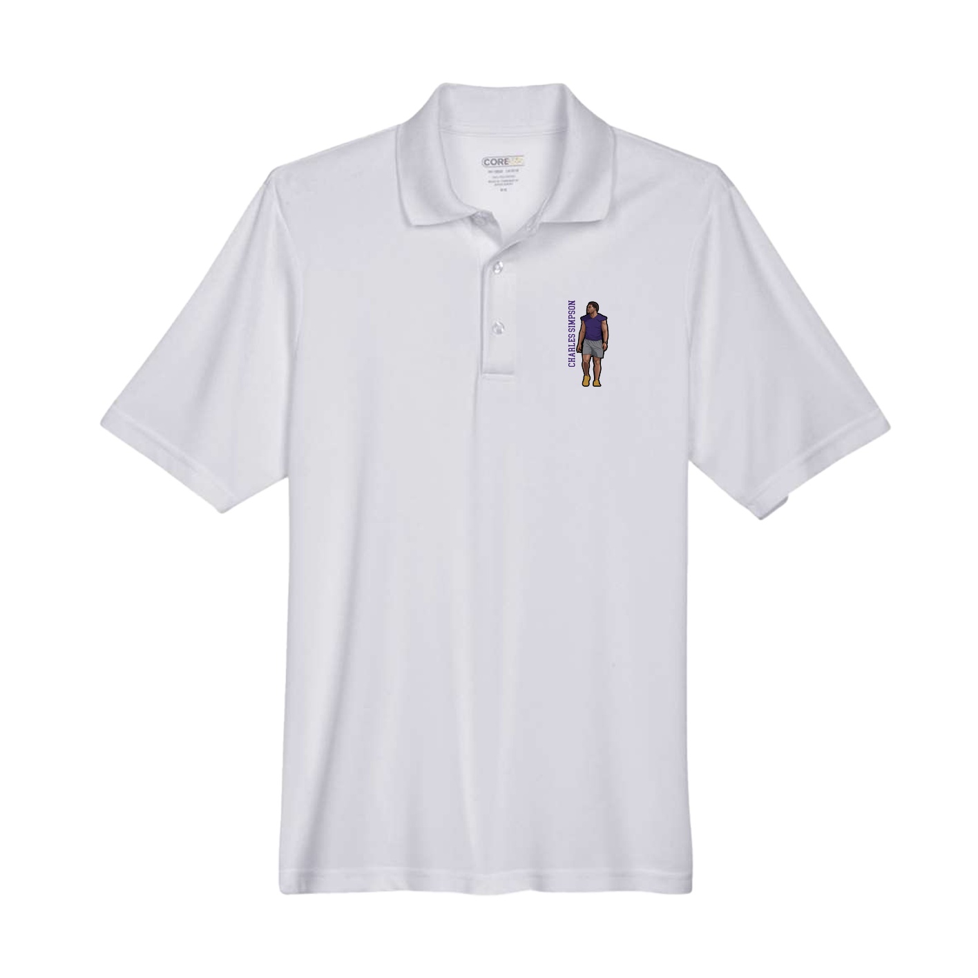 Performance Polo — Name Vertical in Grey
