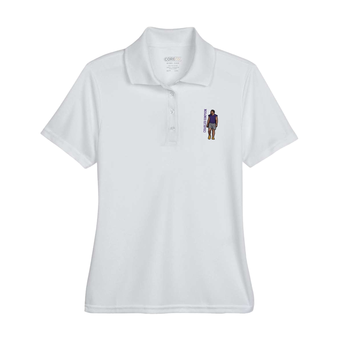 Womens Performance Polo — Name Vertical in Grey