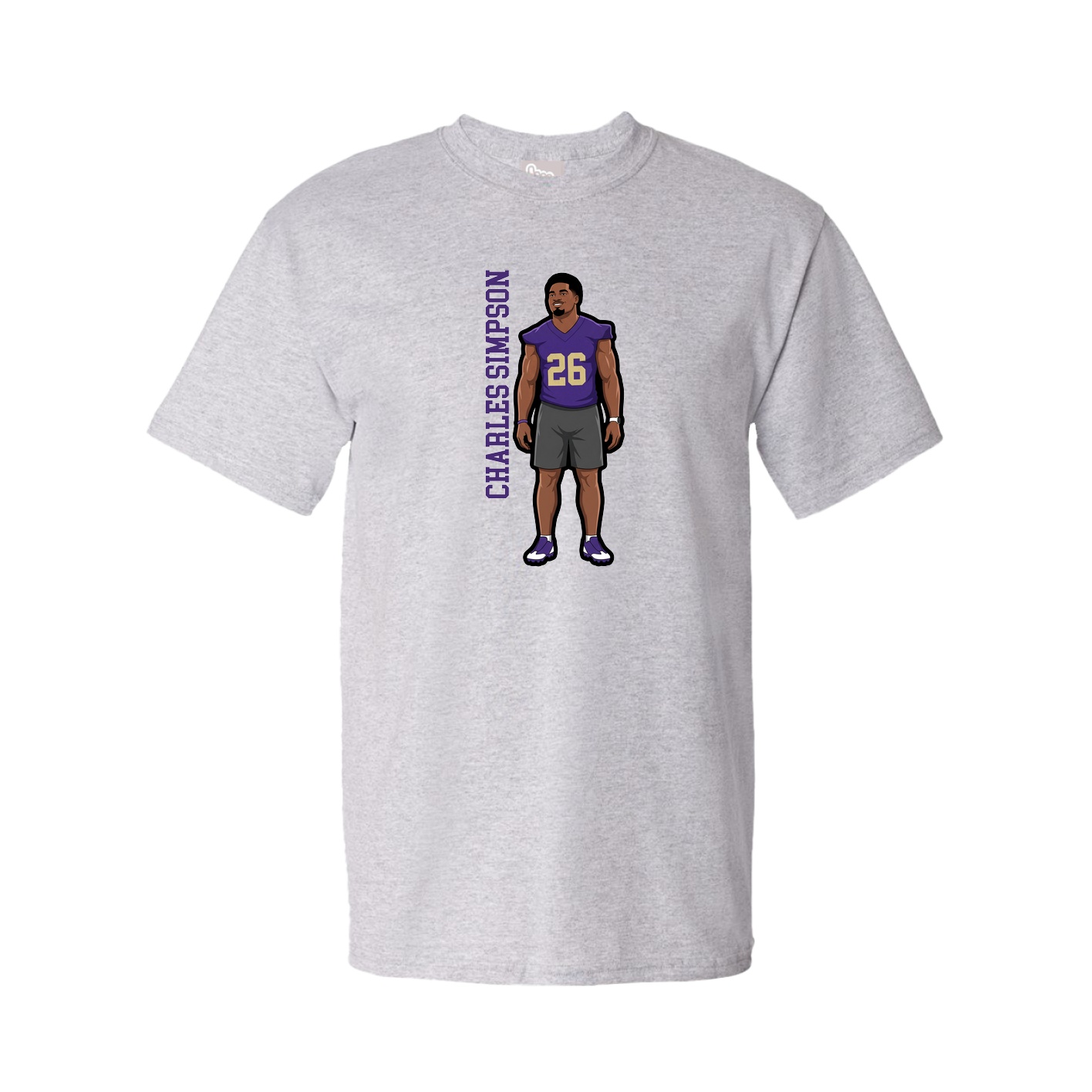 Tee — Name Vertical in Grey