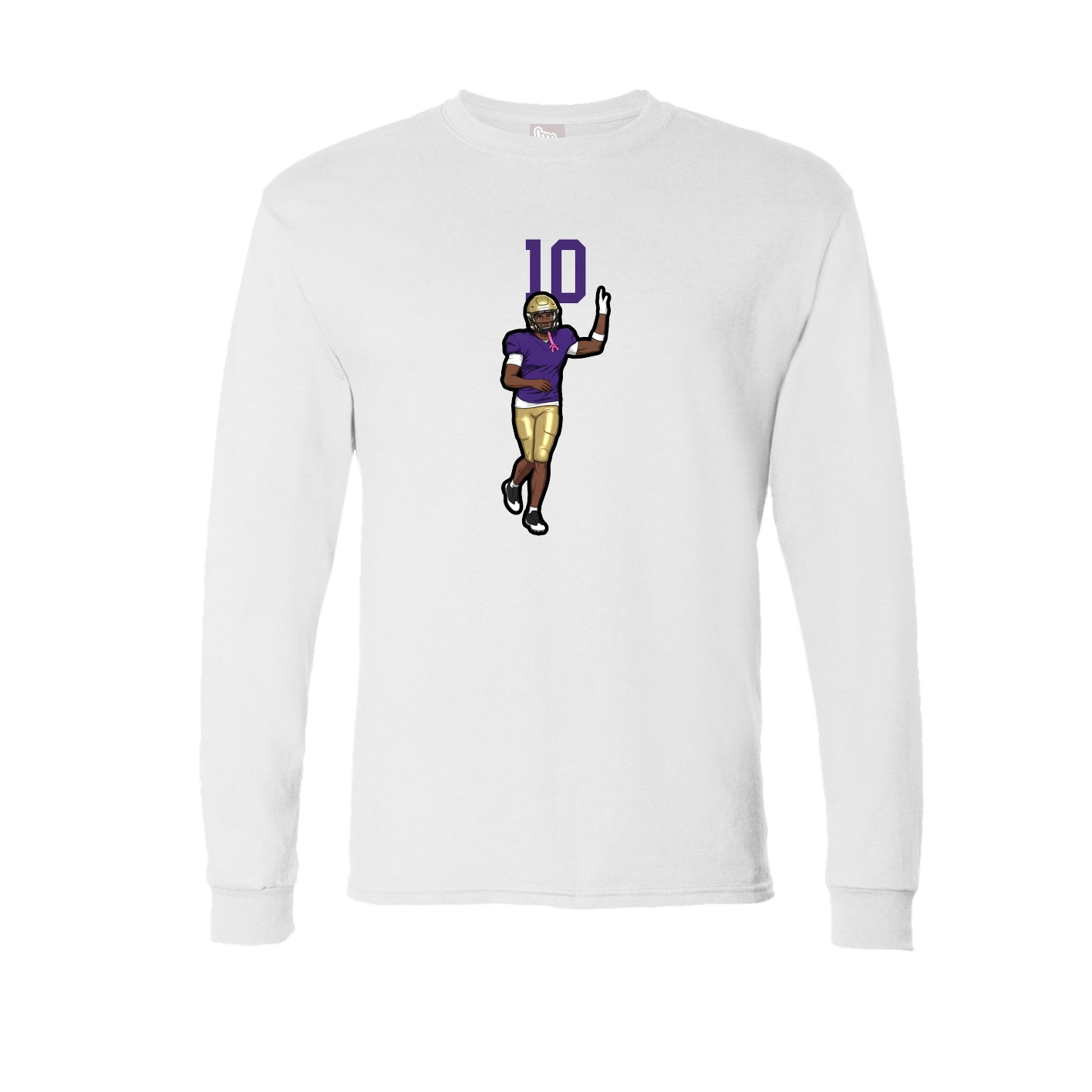 Long Sleeve Tee — Number Top in White